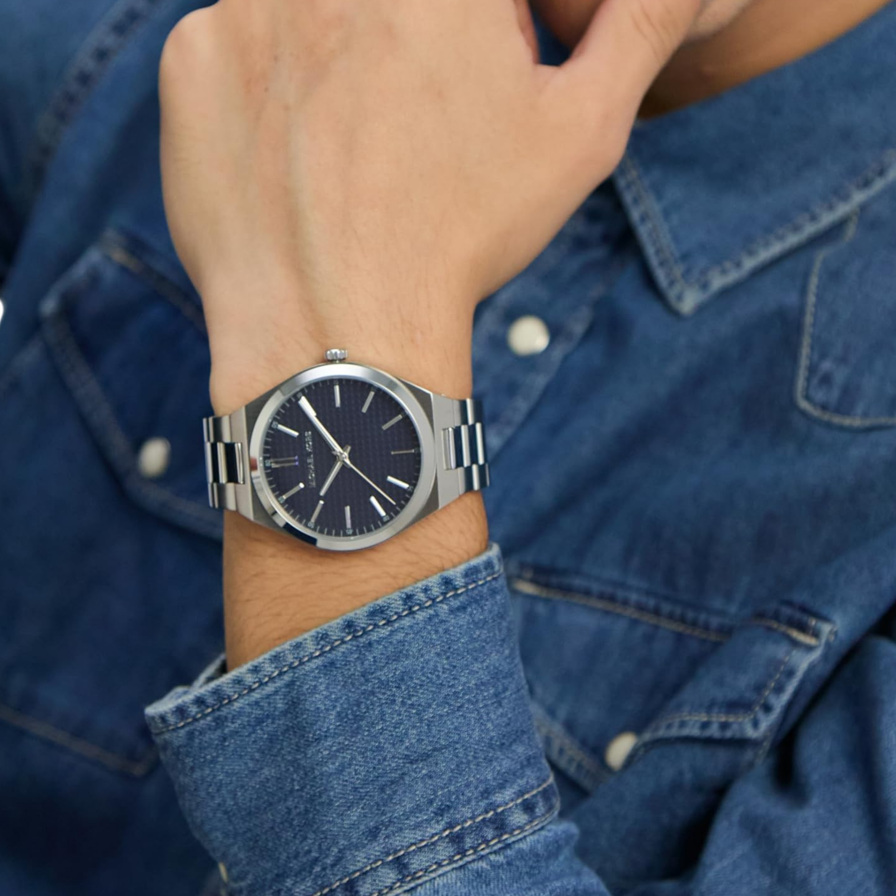 Michael Kors Men Lennox Stainless Steel Watch - Silver