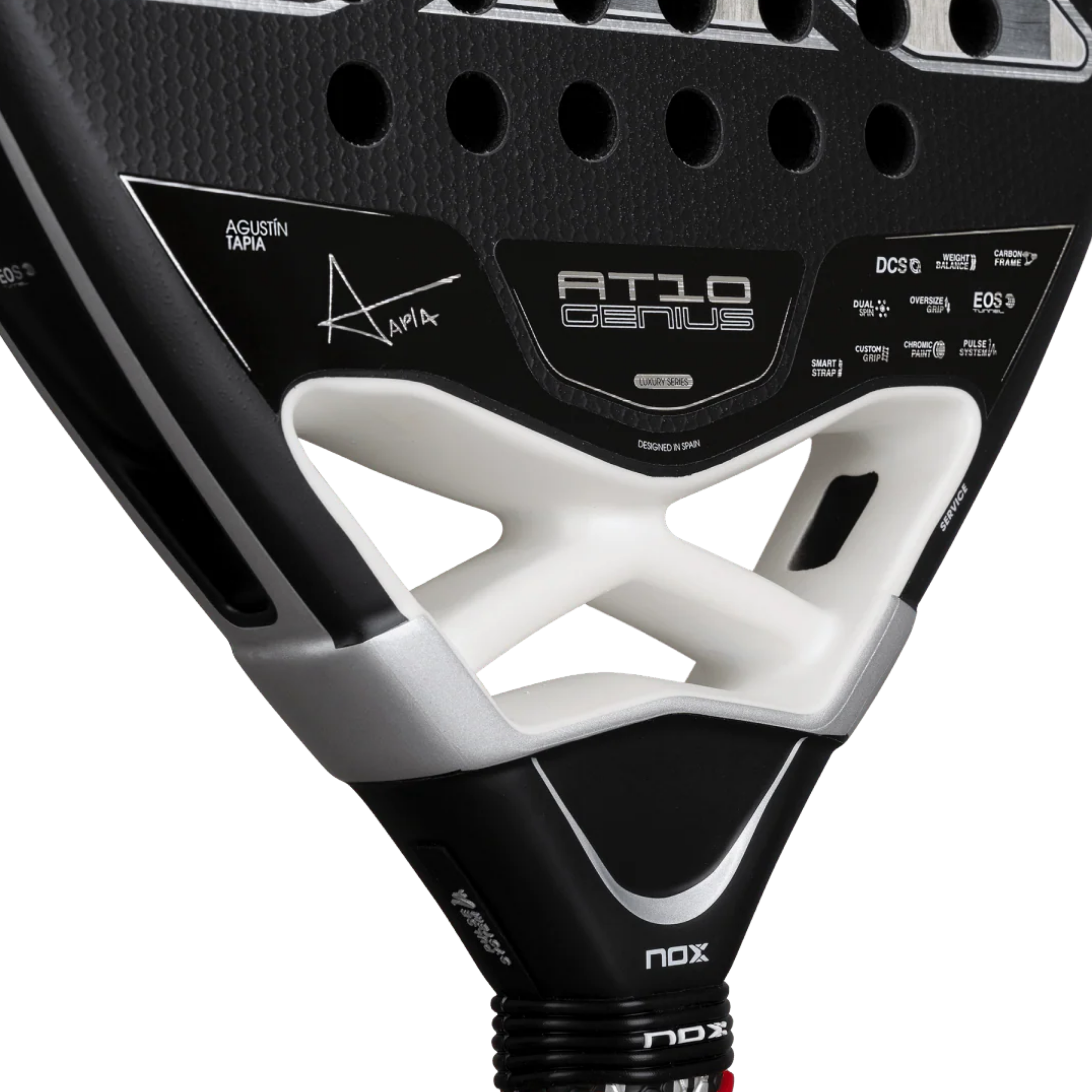 Nox AT10 Luxury Genius Attack 18K Alum 2026 Padel Racket - White Black