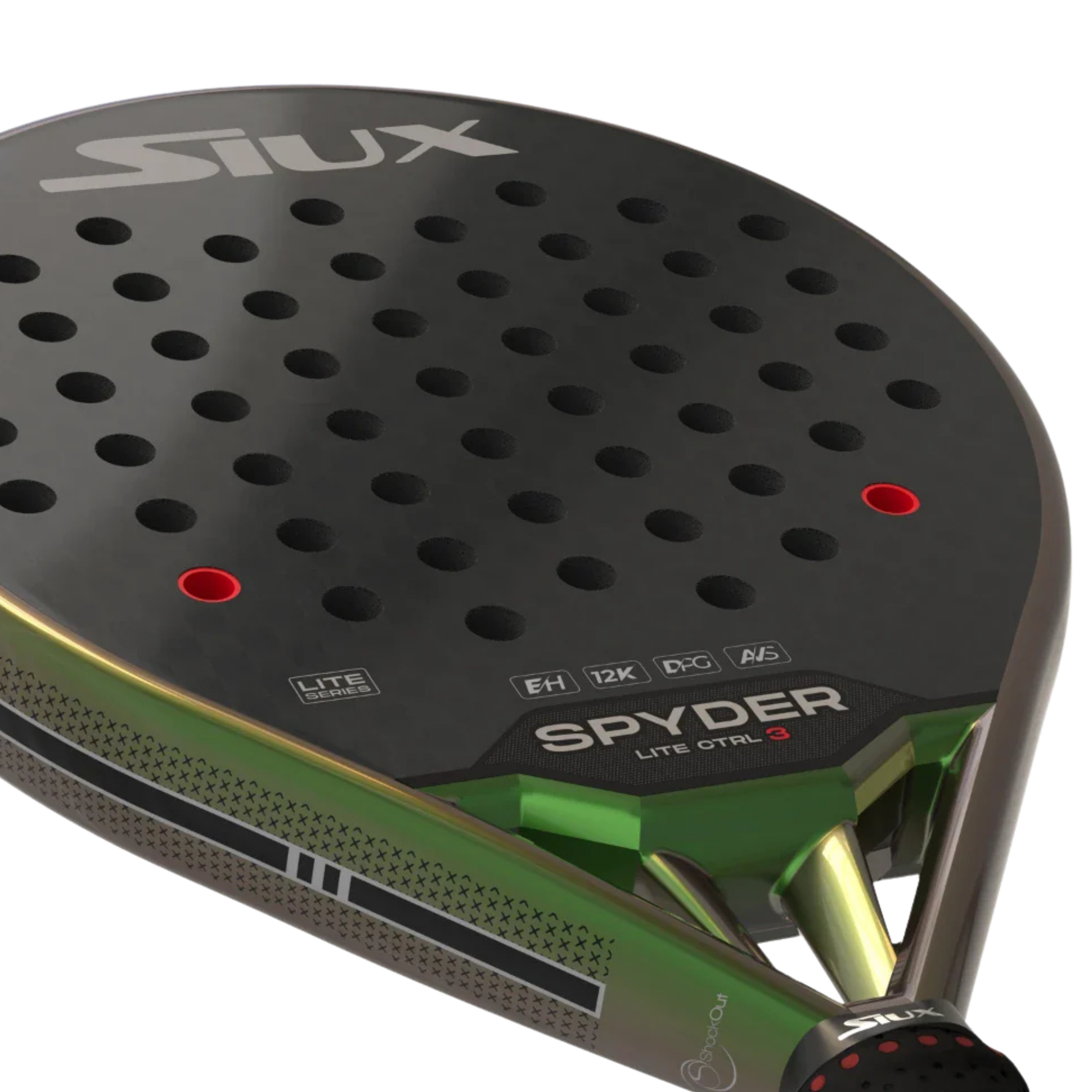 Siux Spyder Lite Ctrl 3 Hard Padel Racket - Green Black