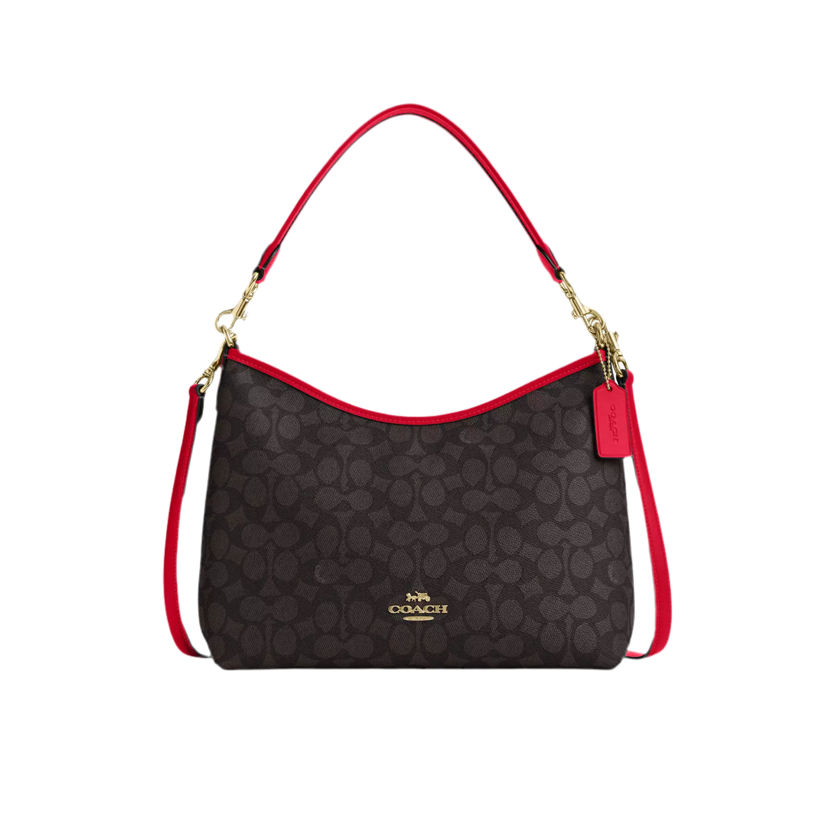 Coach Laurel Shoulder Bag - Walnut Bold Red