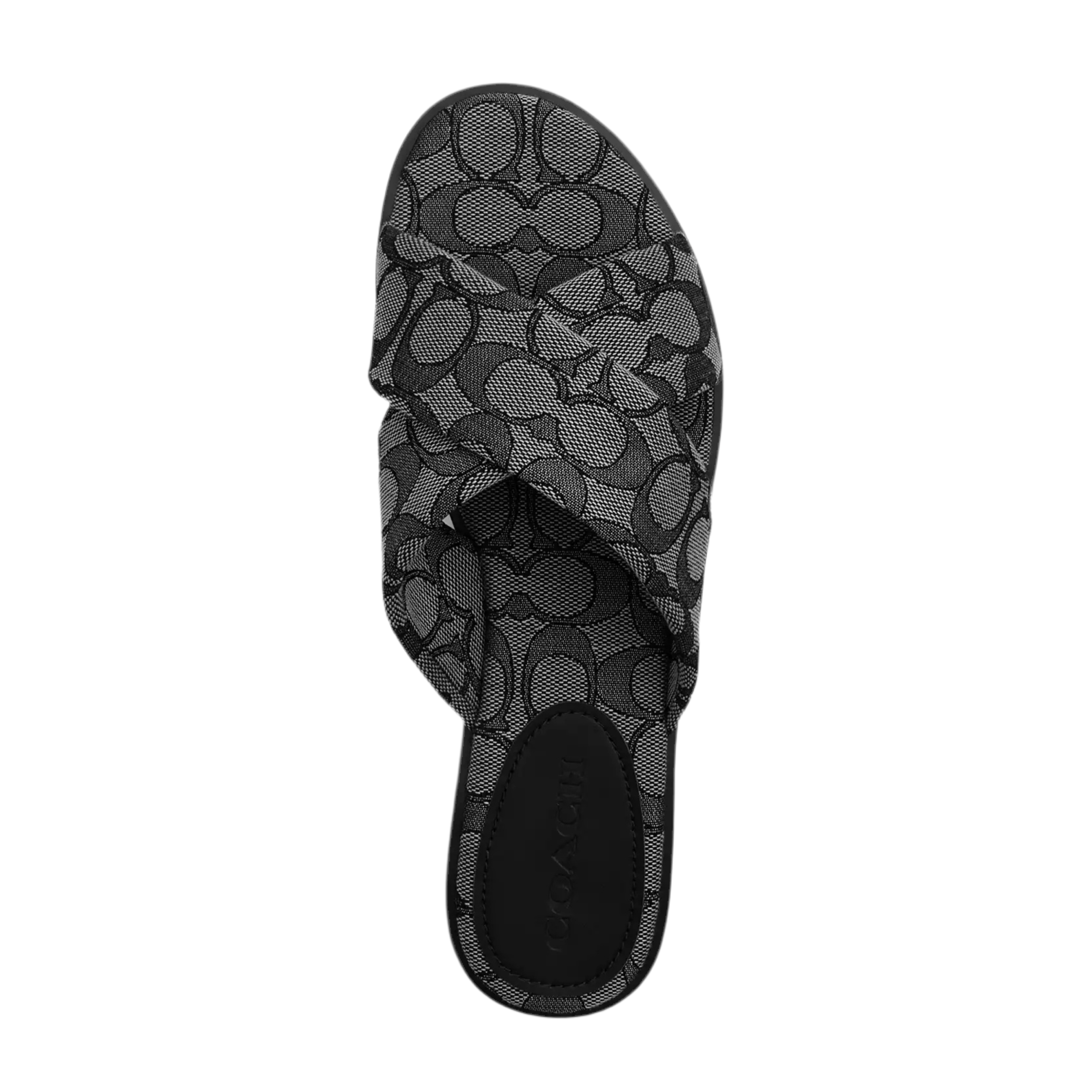 Coach Women's Link Criss Cross Slide - Smoke Coal Black