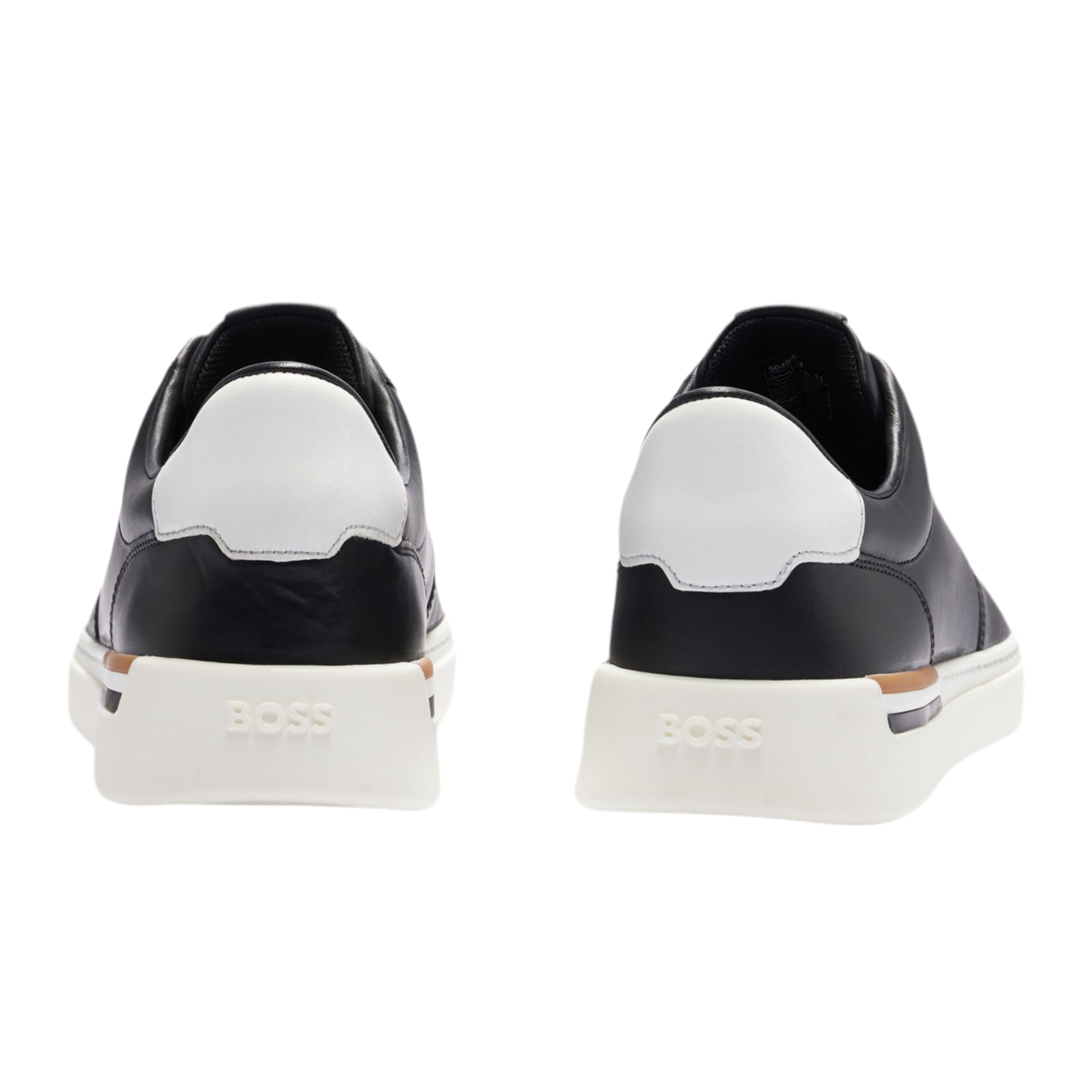 Hugo Boss Men Leather Cupsole Trainers - Black