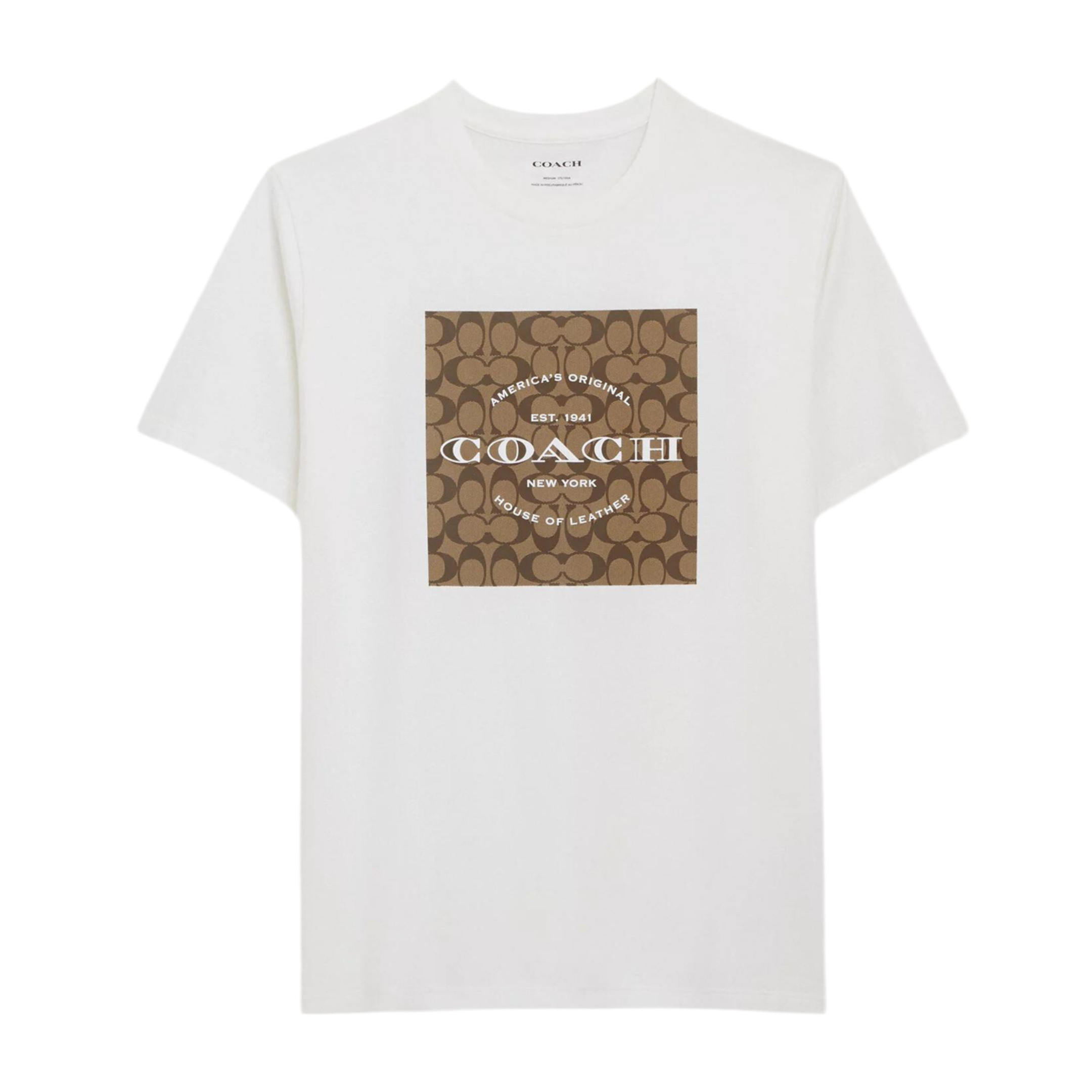 Coach Men Signature Square T Shirt In Organic Cotton - White