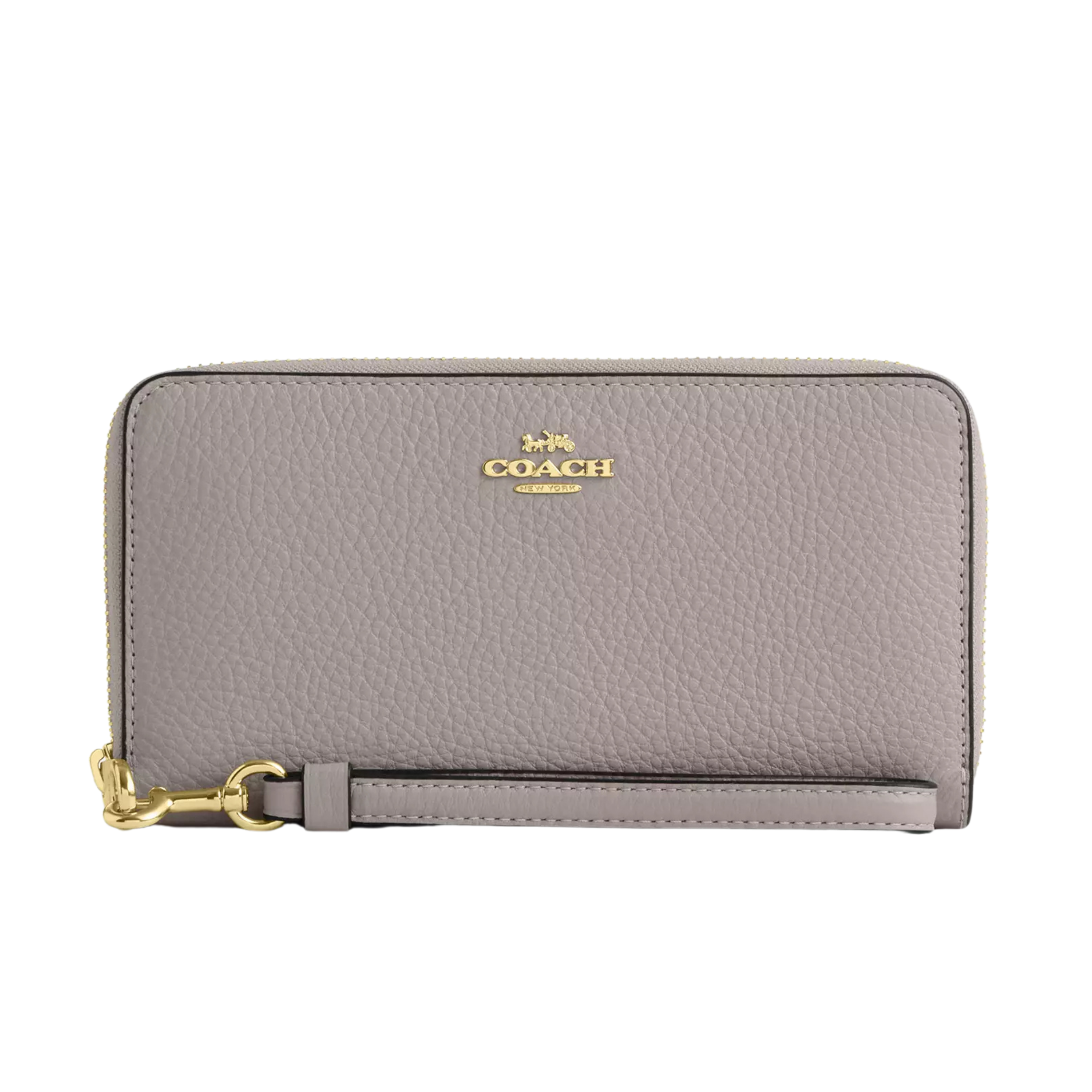 Coach Women Long Zip Around Wallet - Gold Grey Birch