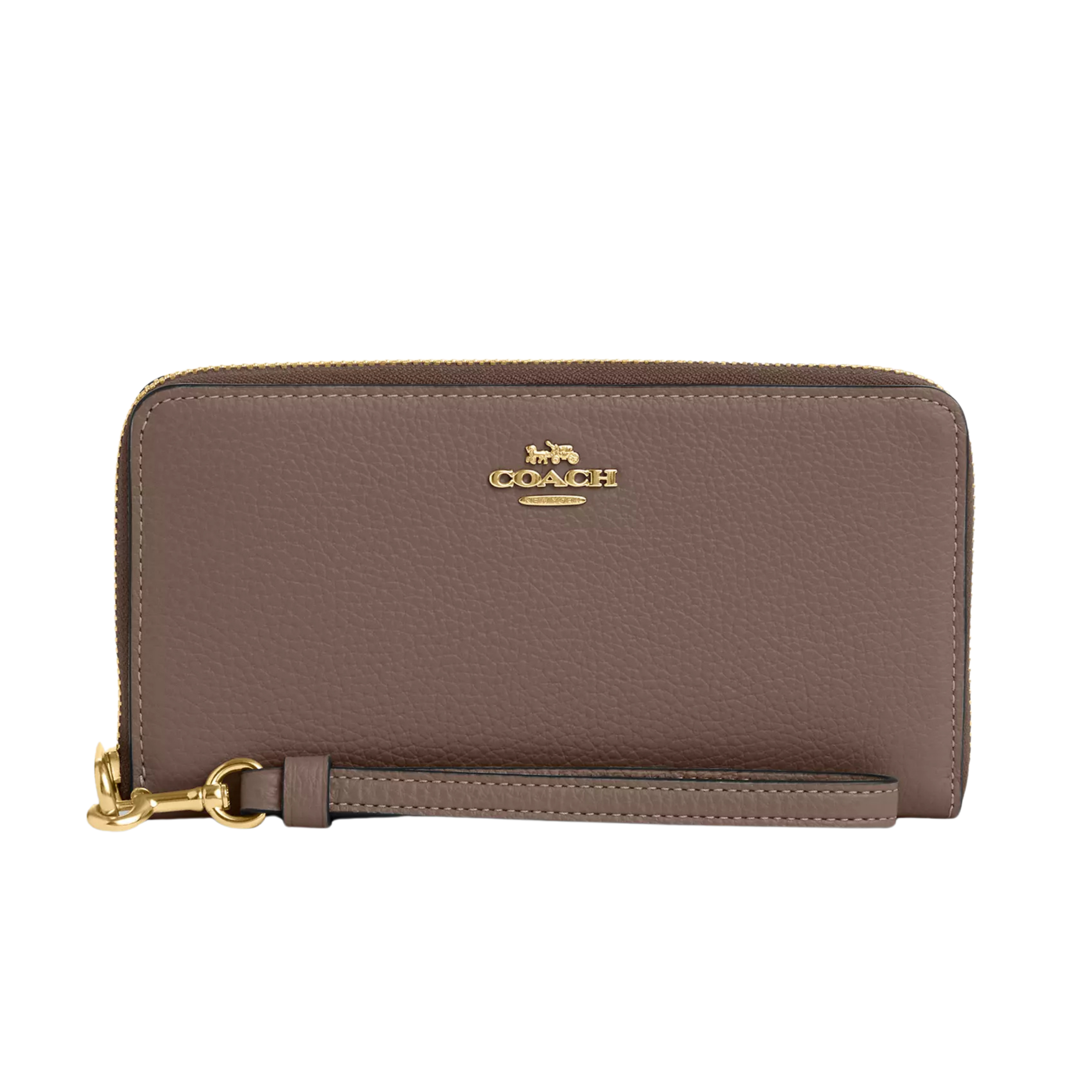 Coach Women Long Zip Around Wallet - Gold Dark Stone