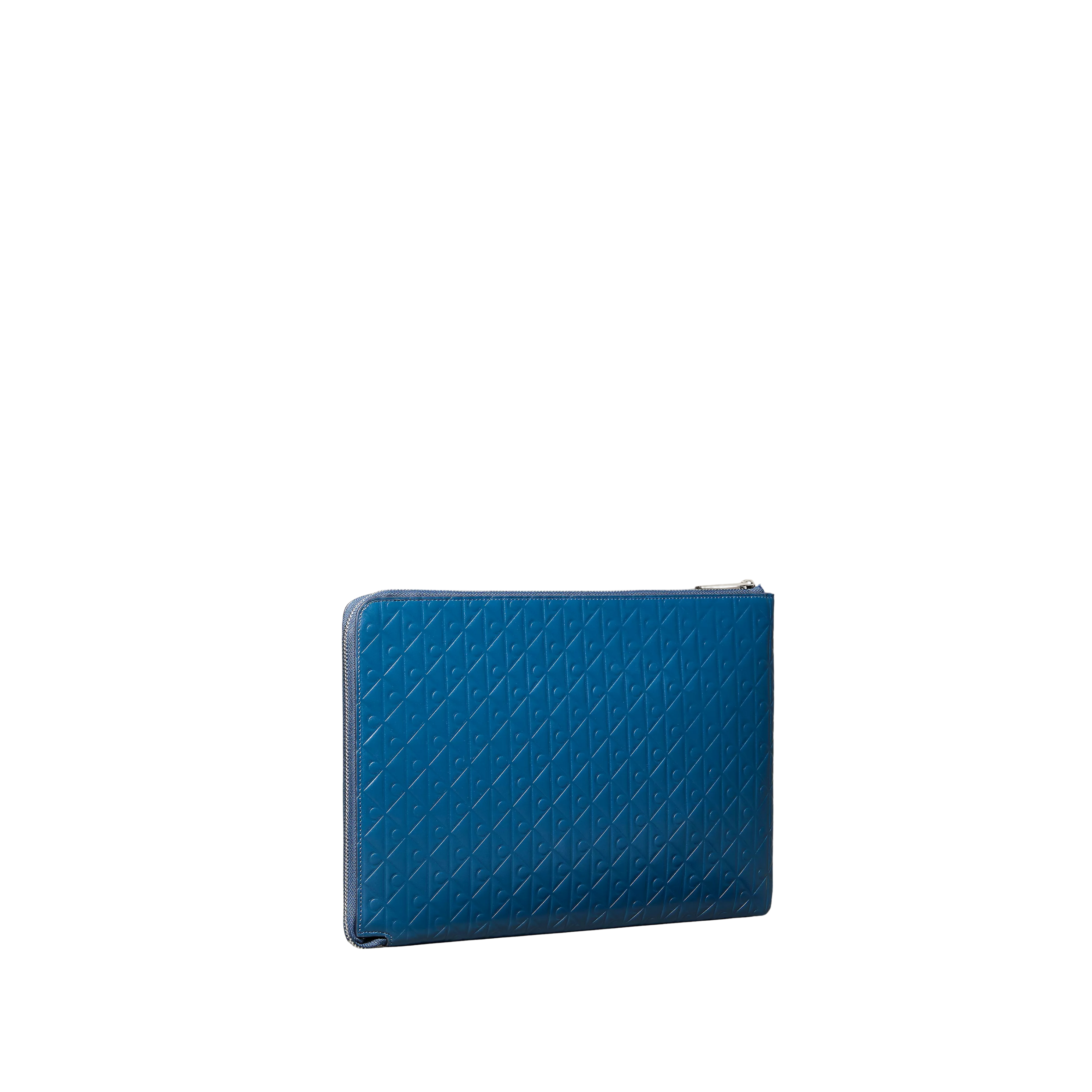 Calvin Klein Men Allover Emblem Logo Zip Pouch - Moonlit Ocean