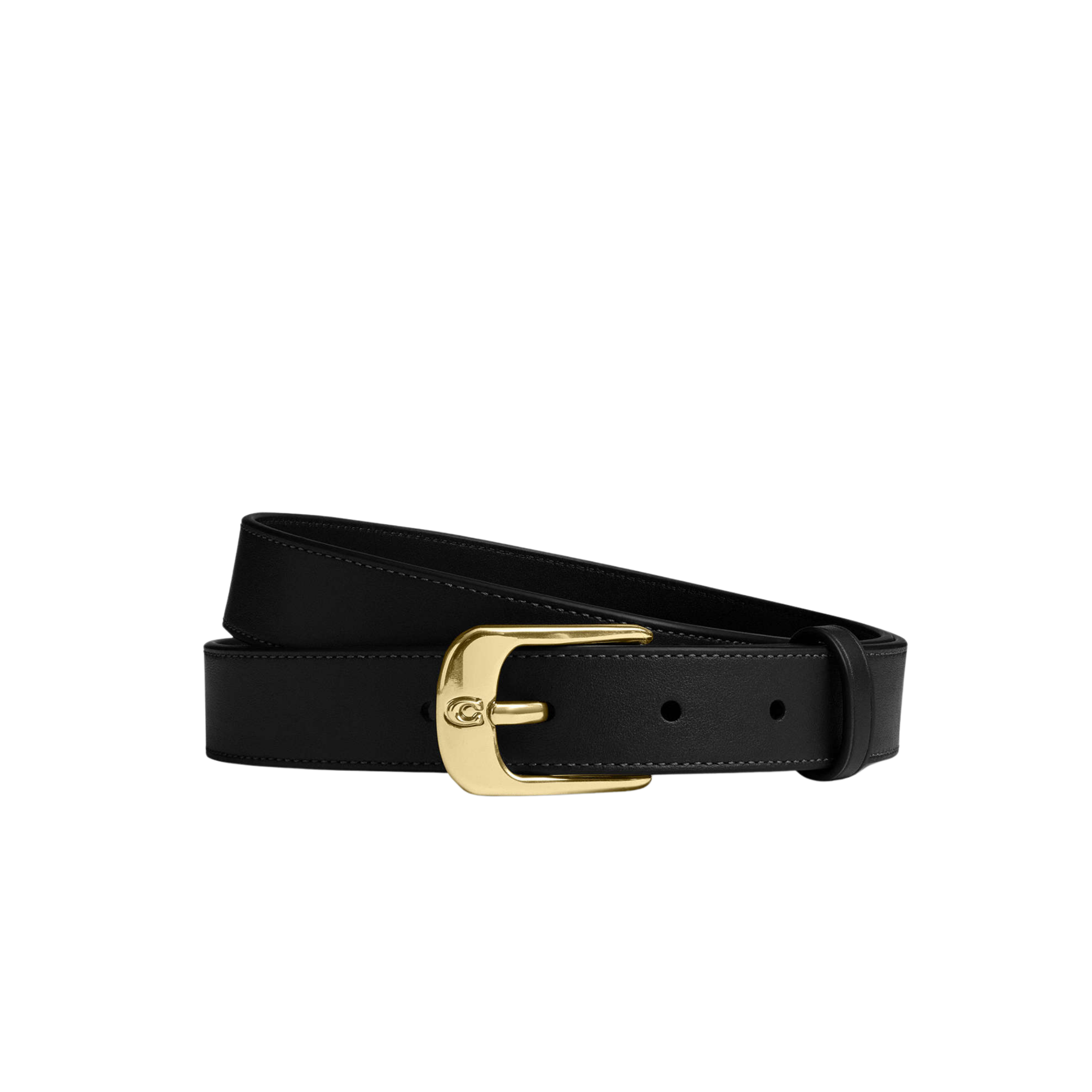 Coach Women C Harness Buckle Belt 25 Mm - Gold Black