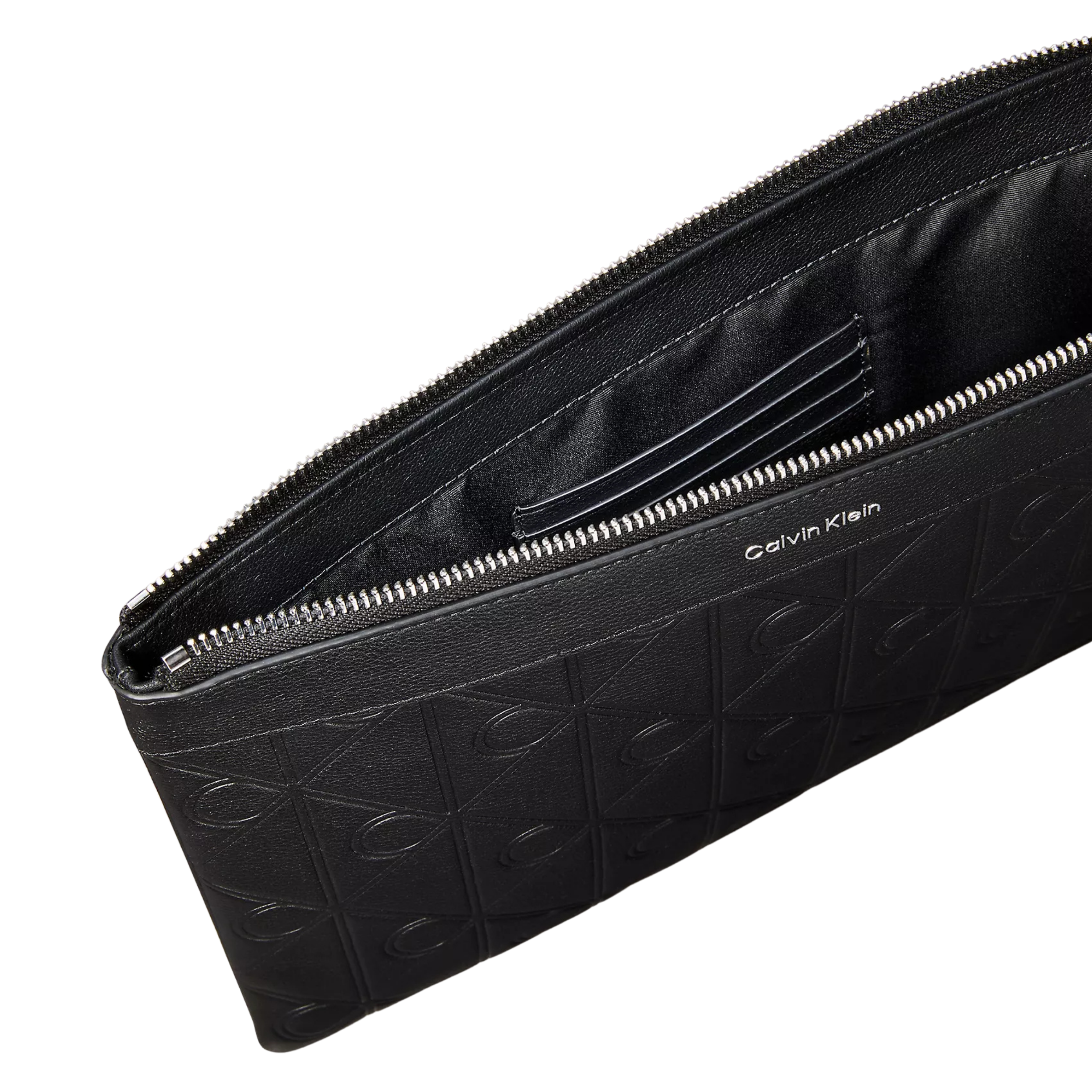 Calvin Klein Men Embossed Emblem Logo Pouch - Black