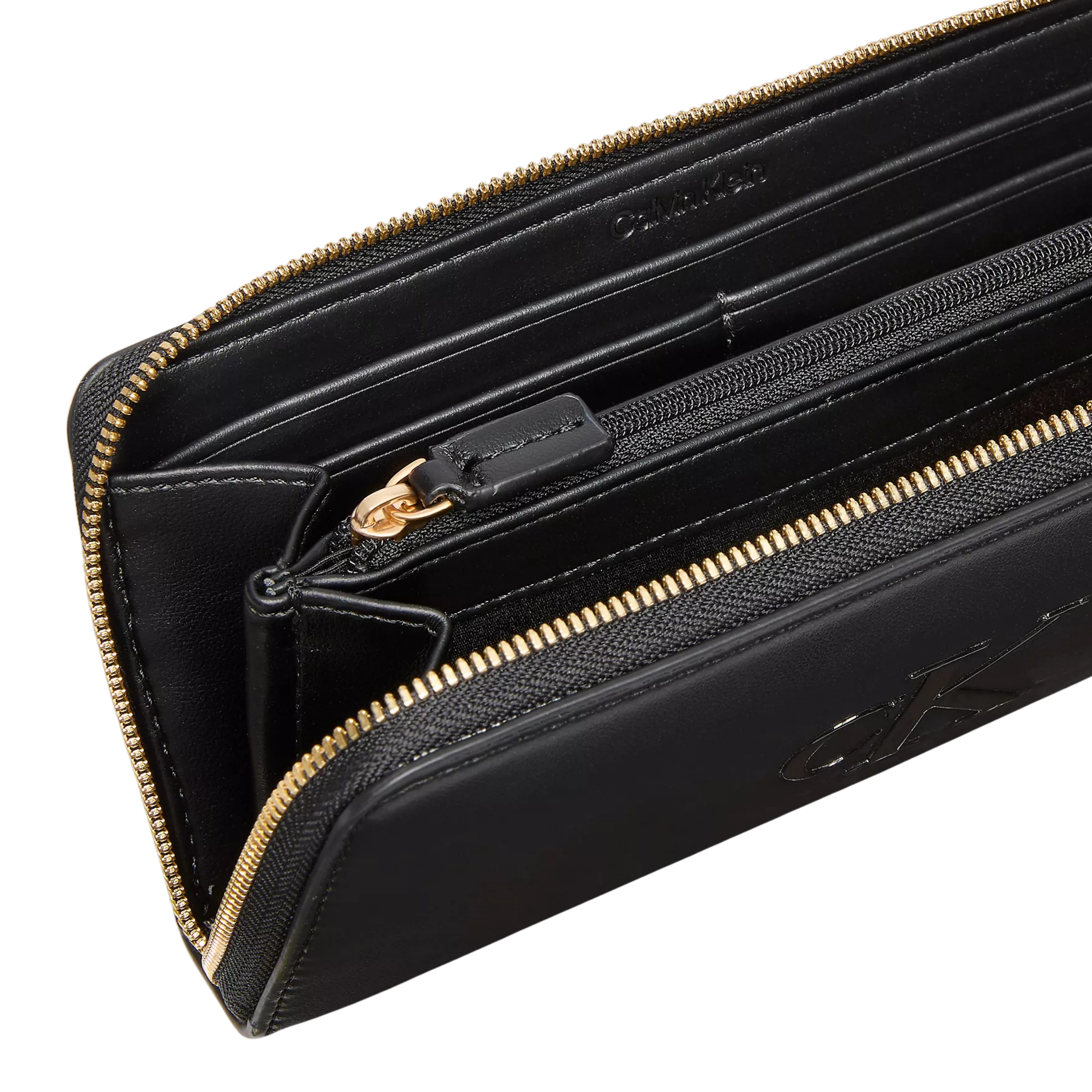 Calvin Klein Women Bold Monogram Long Zip Wallet - Black