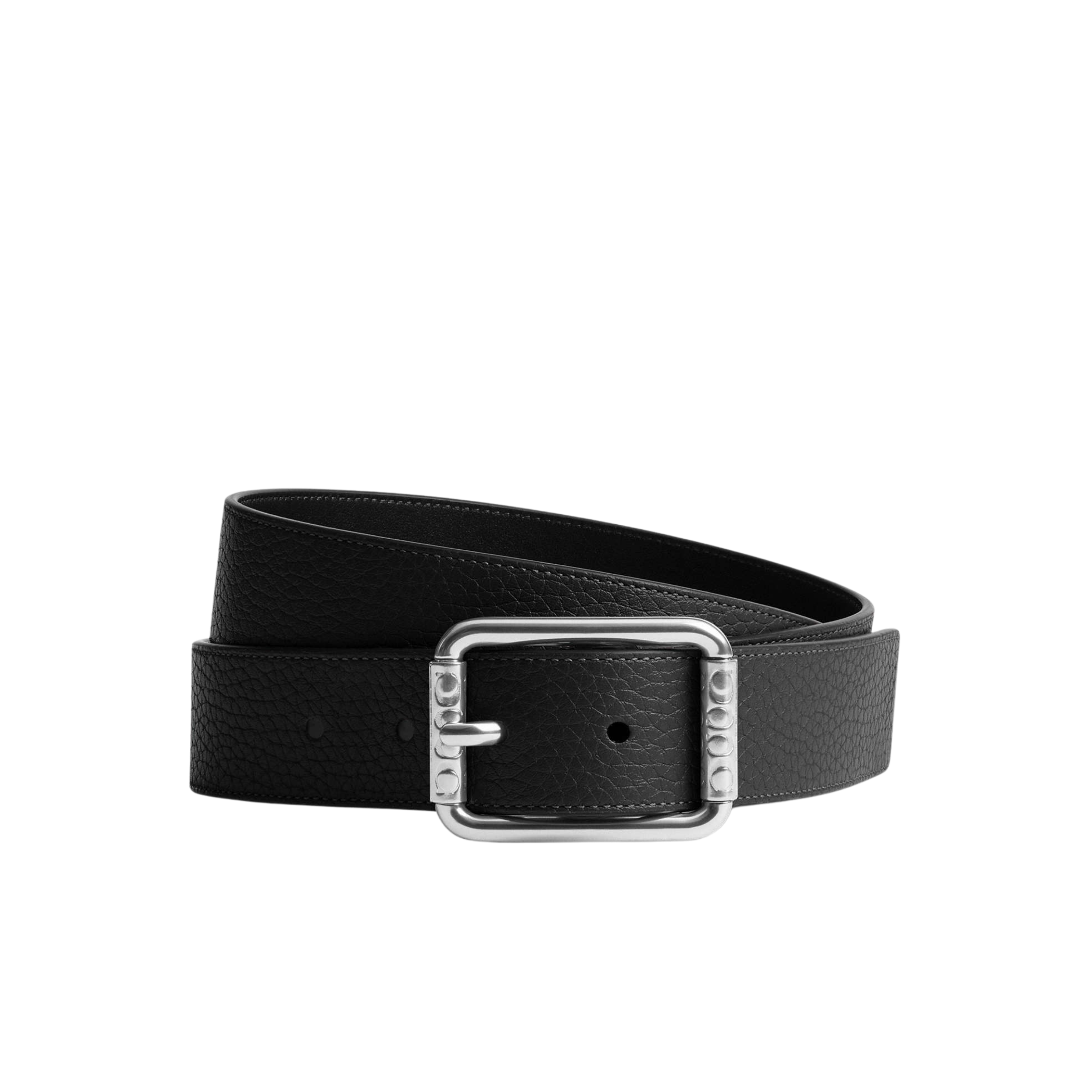 Coach Men Double Roller Buckle Belt 35 Mm - Black