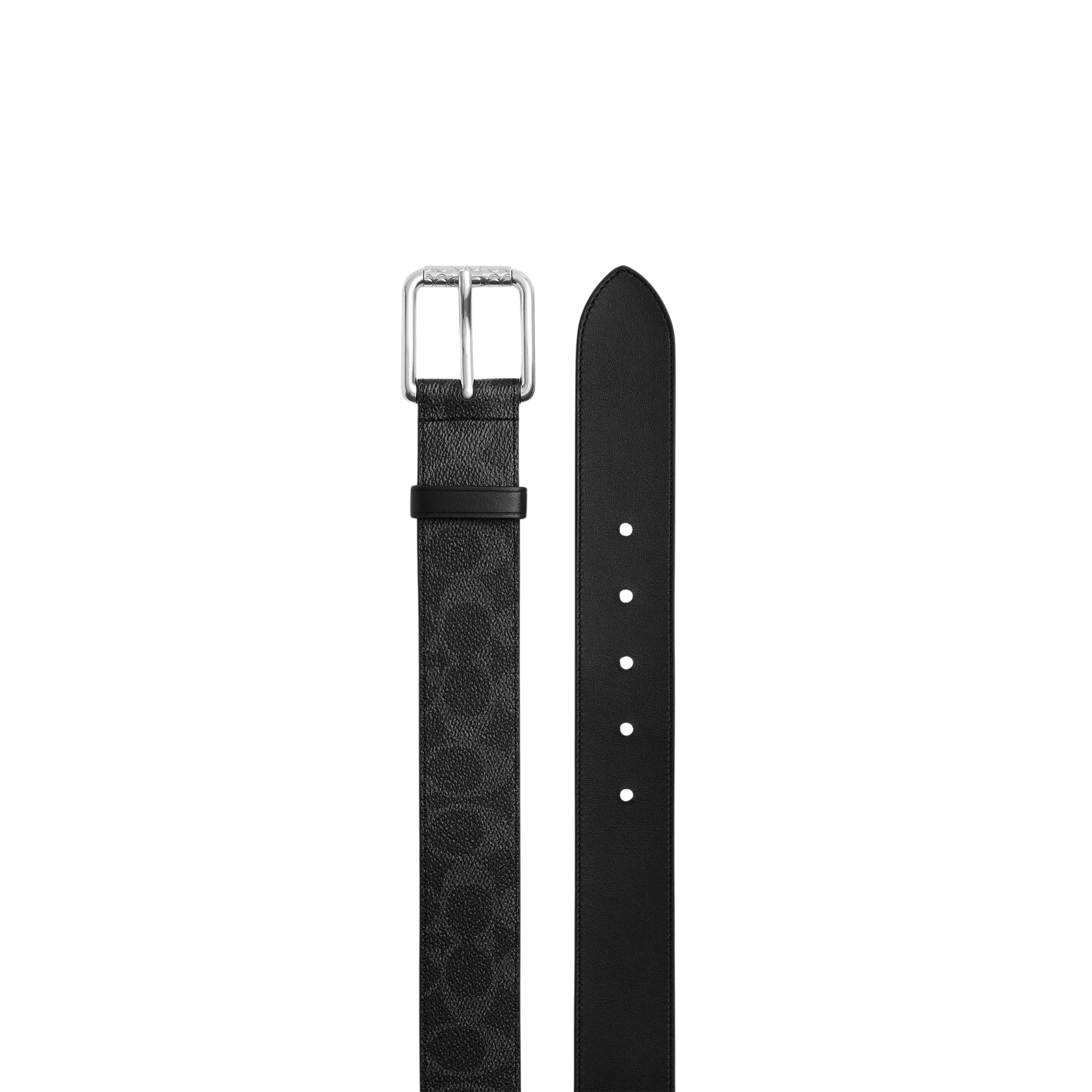Coach Men Roller Buckle Belt 38 Mm - Black Signature