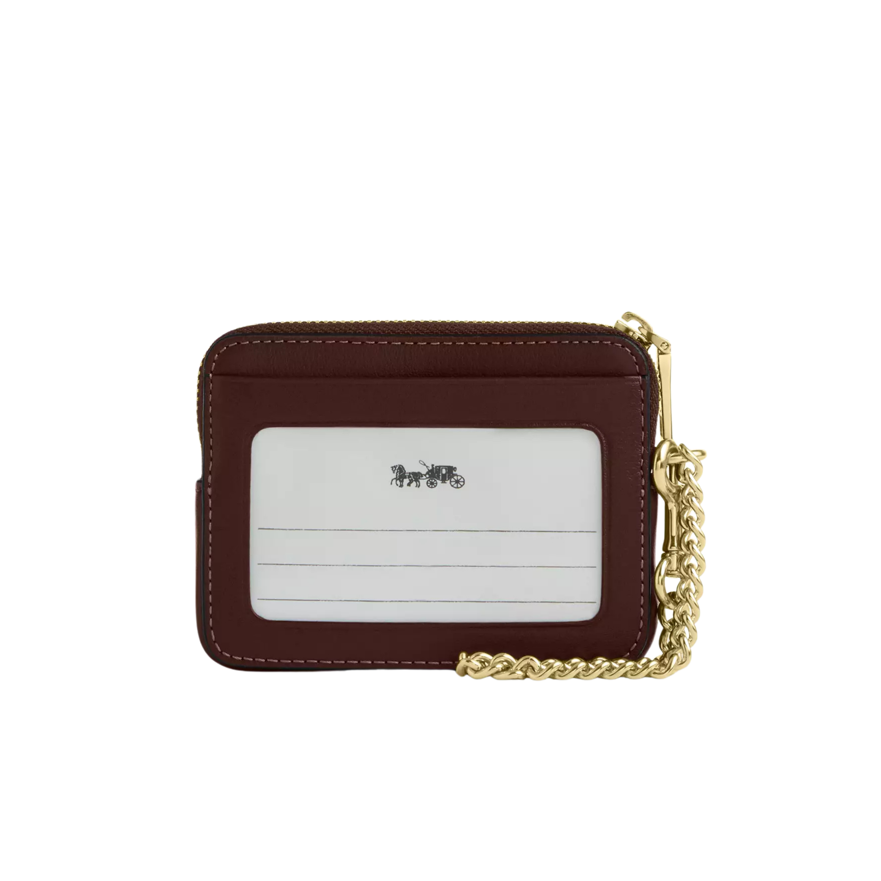 Coach Women Zip Card Case - Gold Maple