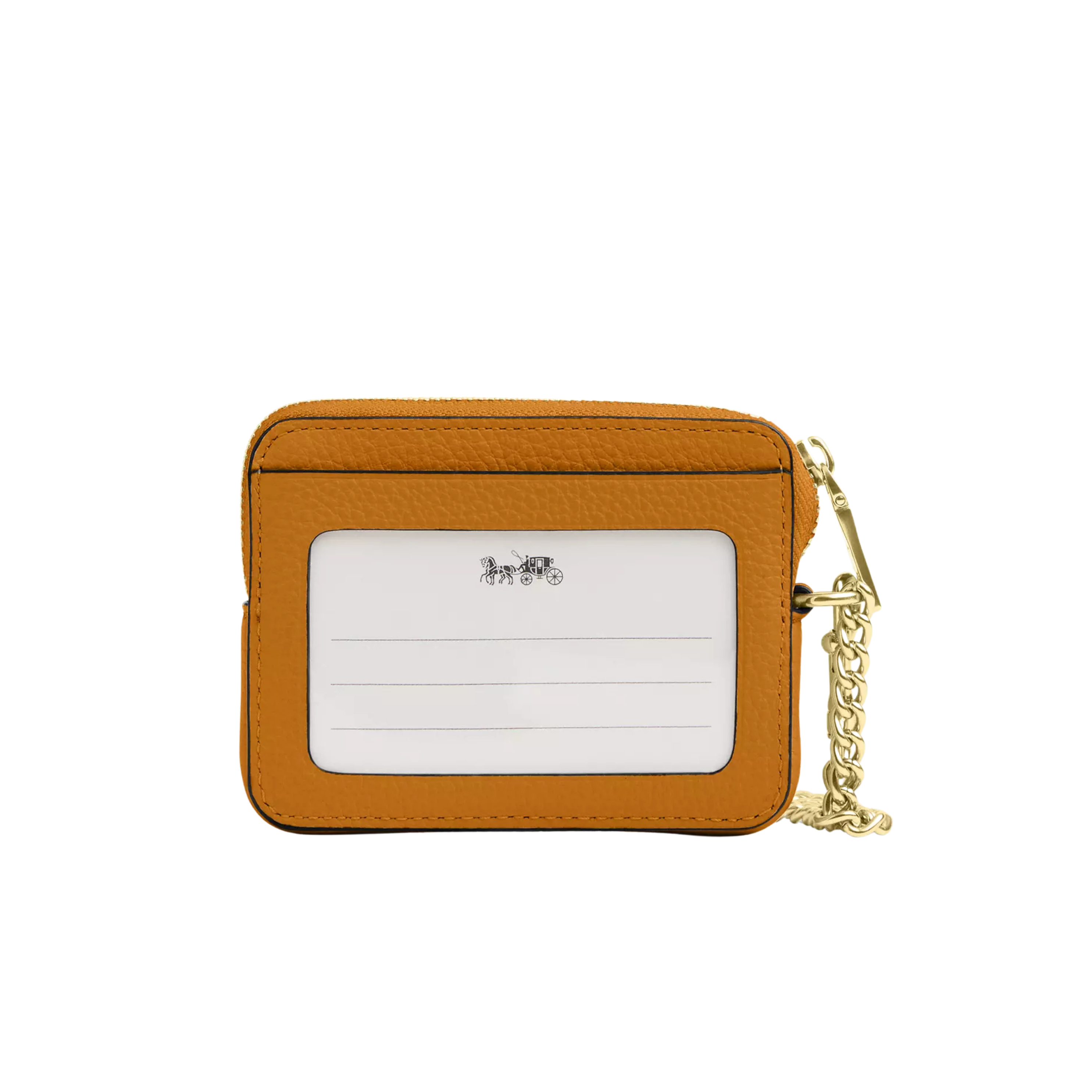 Coach Women Zip Card Case - Gold Ochre