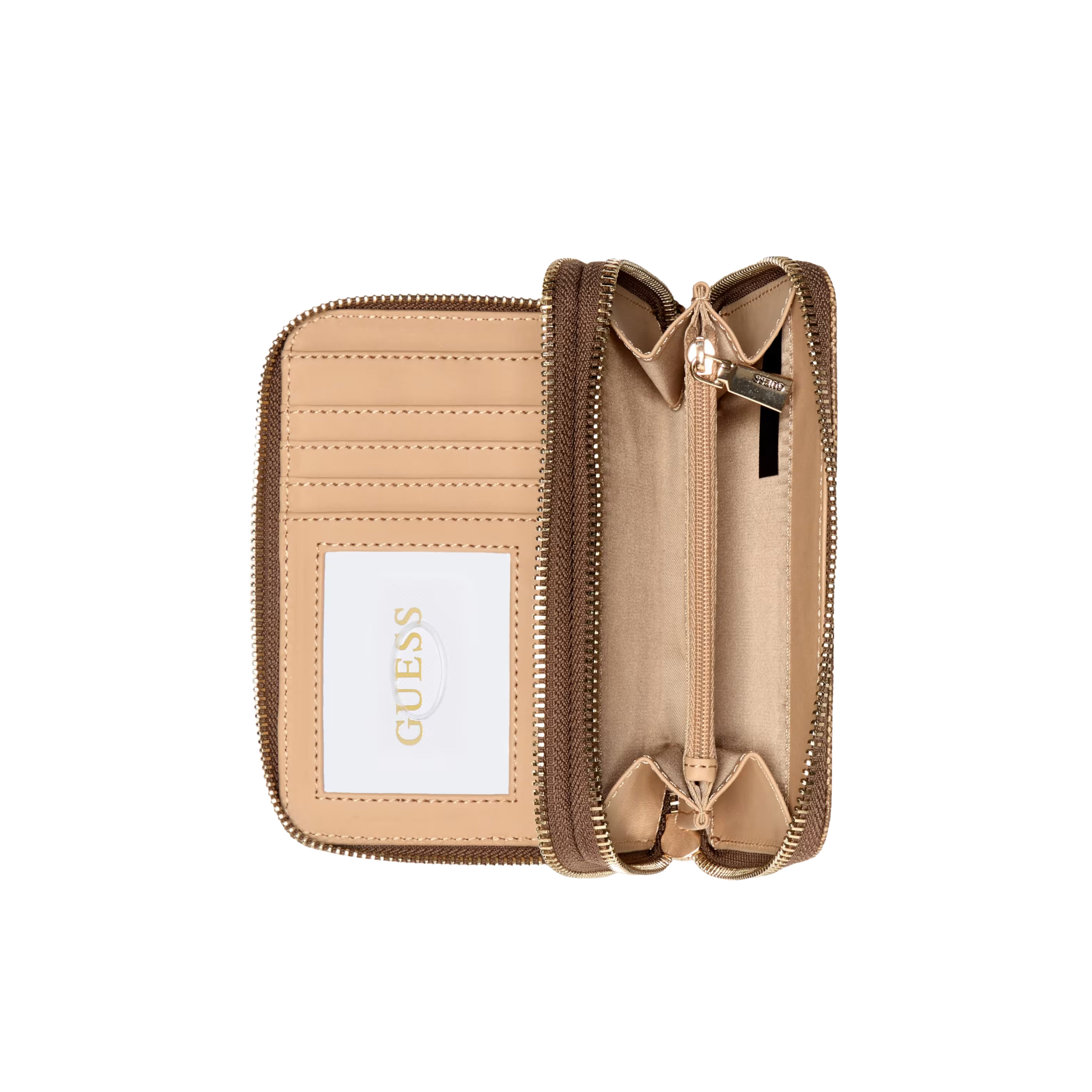 Guess Women Amorette Dual Zip Medium Wallet - Cognac