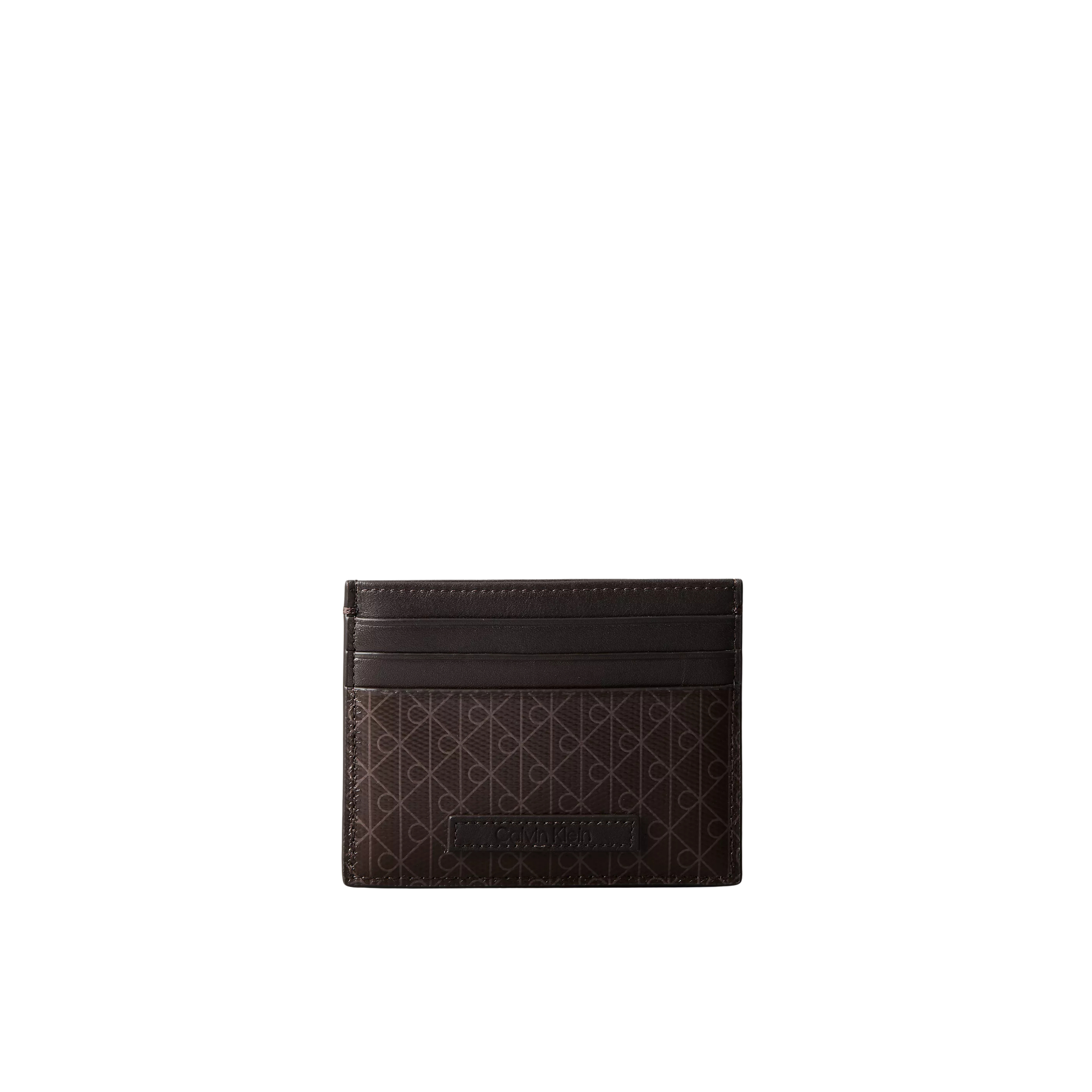 Calvin Klein Men Allover Emblem Logo Card Case - Mulch
