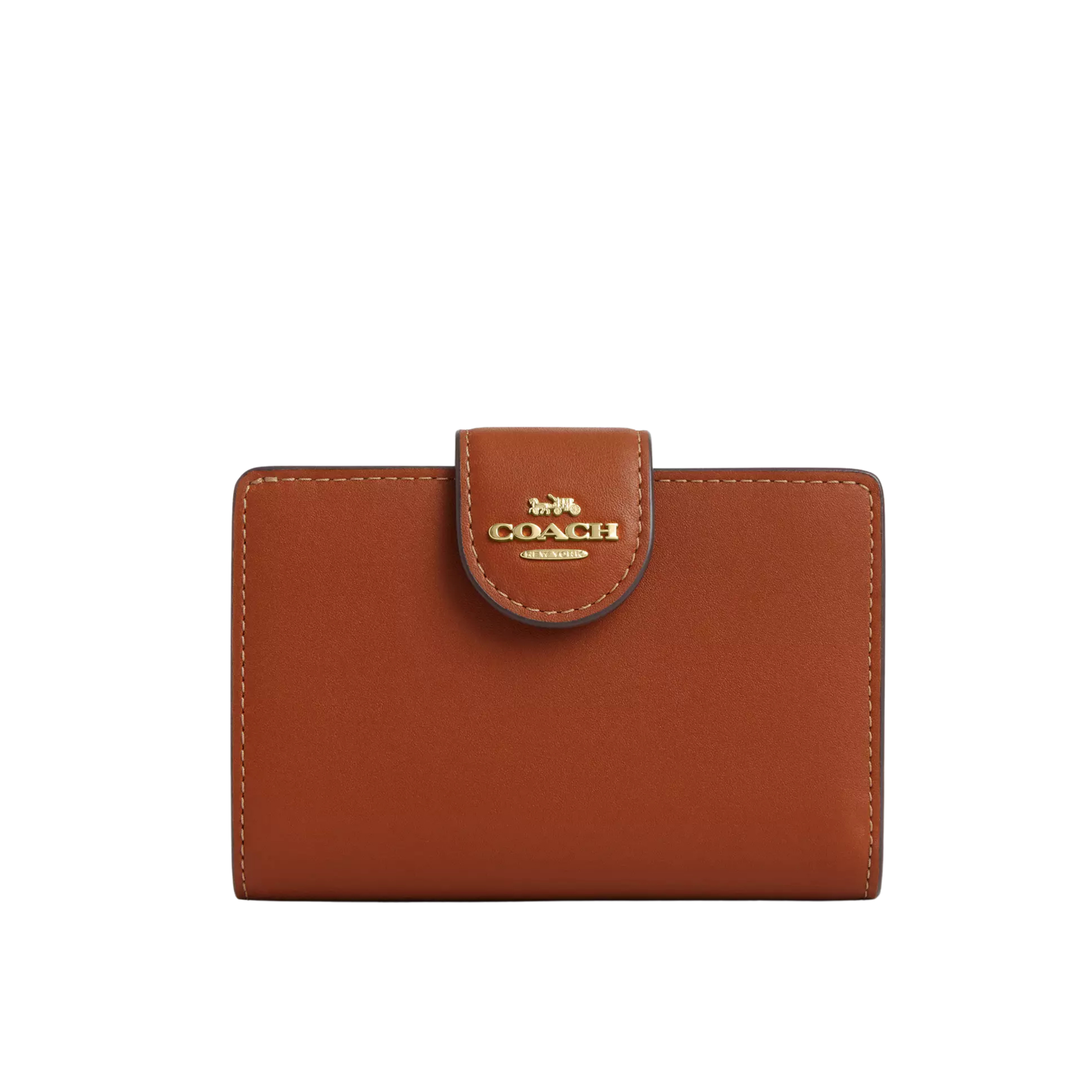 Coach Women Medium Corner Zip Wallet - Gold Tan