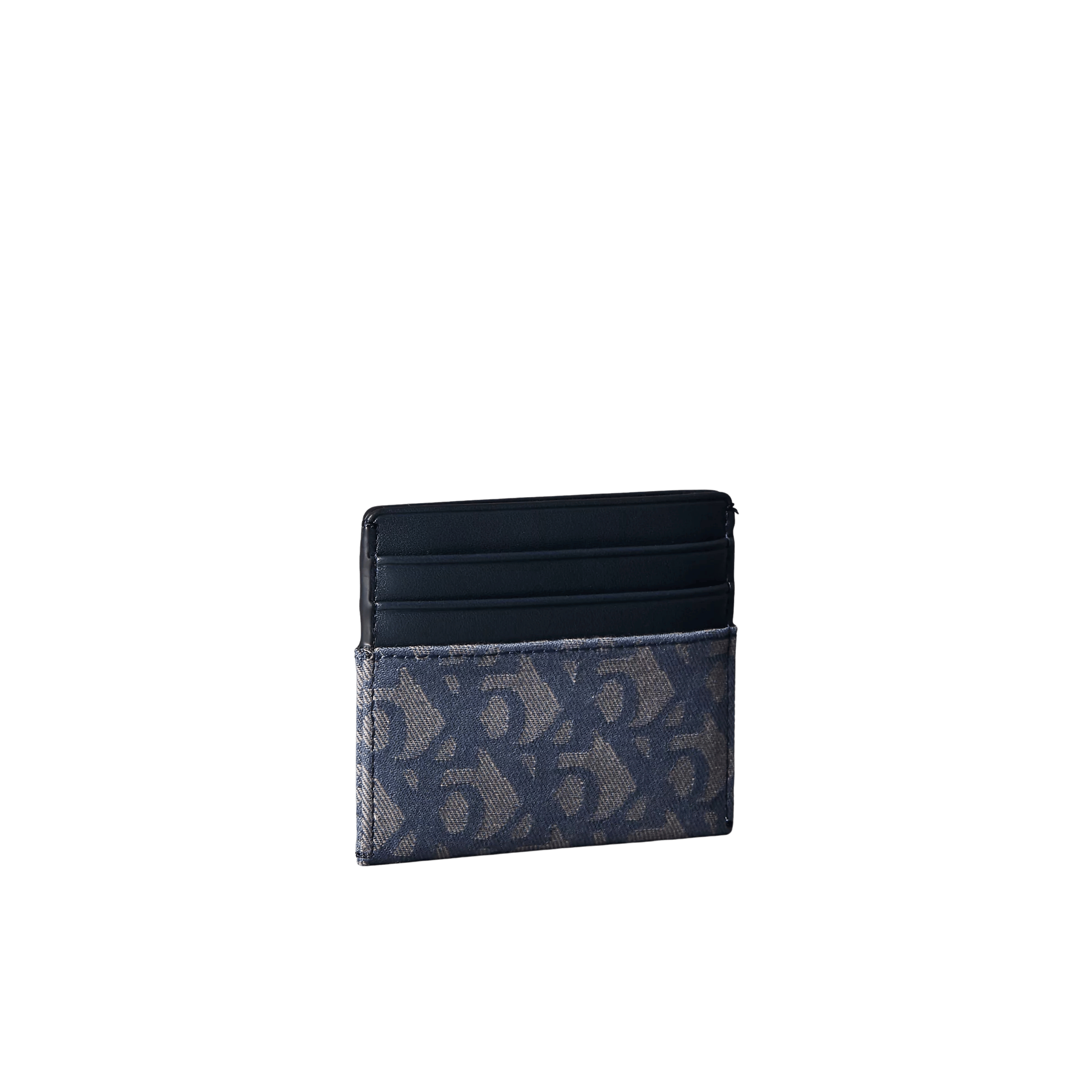Calvin Klein Men Allover Monogram Card Case - Blue Indigo Atmosphere Aop