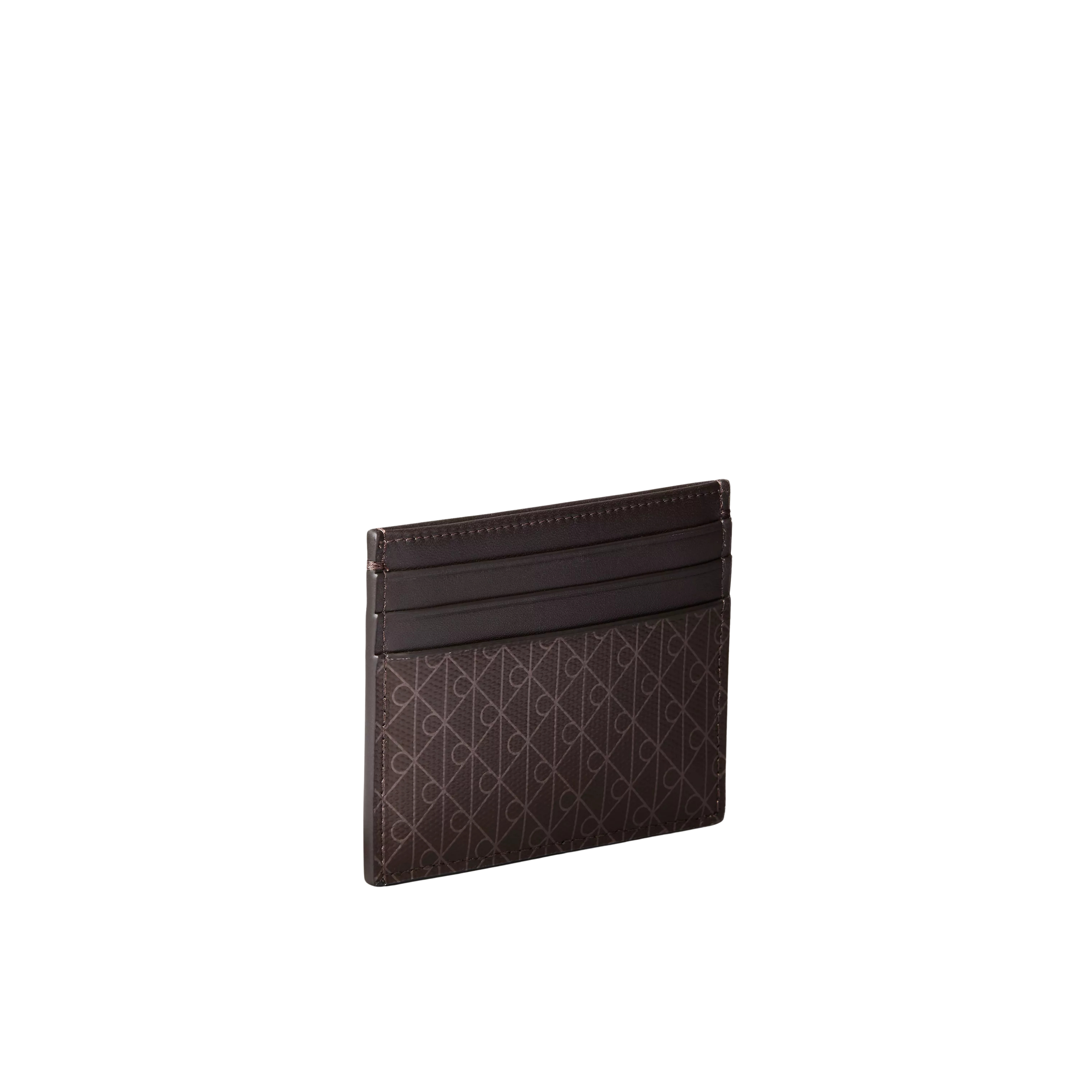 Calvin Klein Men Allover Emblem Logo Card Case - Mulch