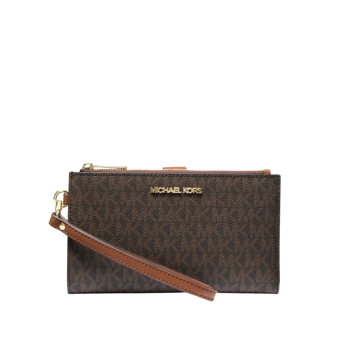 Michael Kors Women Jet Set Travel Signature Logo Smartphone Wallet - Brown
