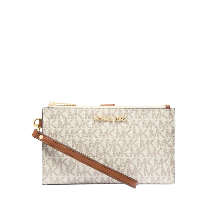 Michael Kors Women Jet Set Travel Signature Logo Smartphone Wallet - Vanilla