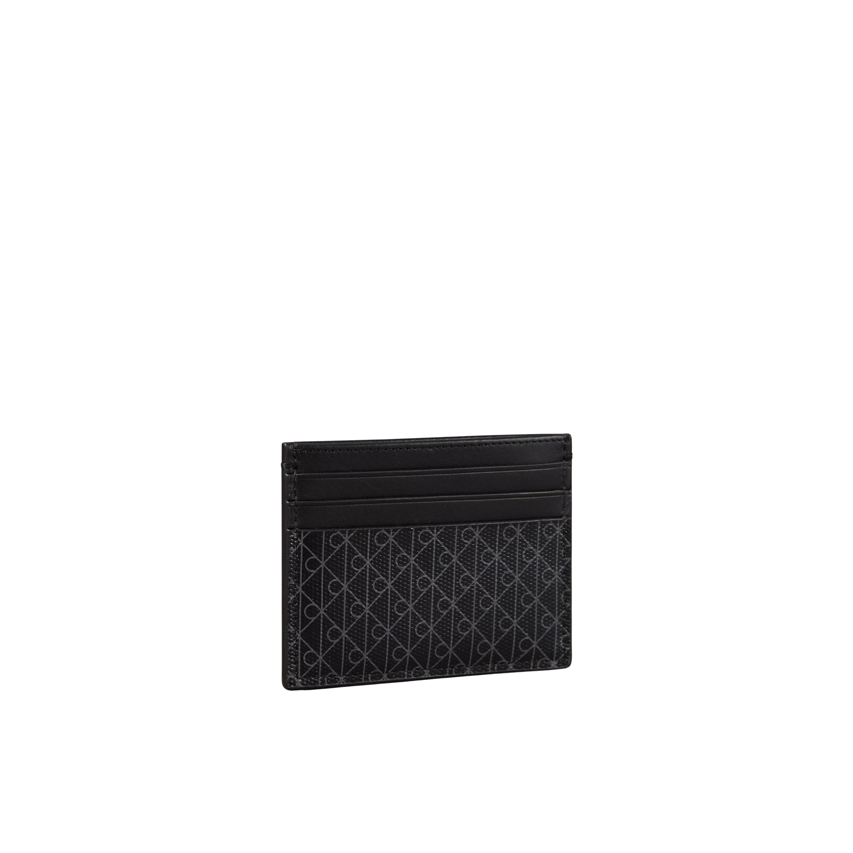 Calvin Klein Men Allover Emblem Logo Card Case - Black