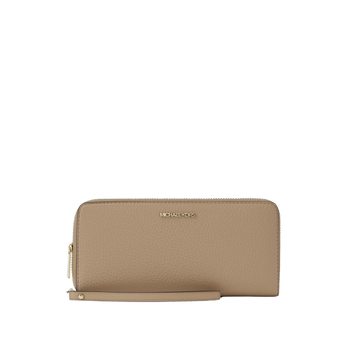 Michael Kors Women Jet Set Travel Large Pebbled Leather Wristlet - Camel