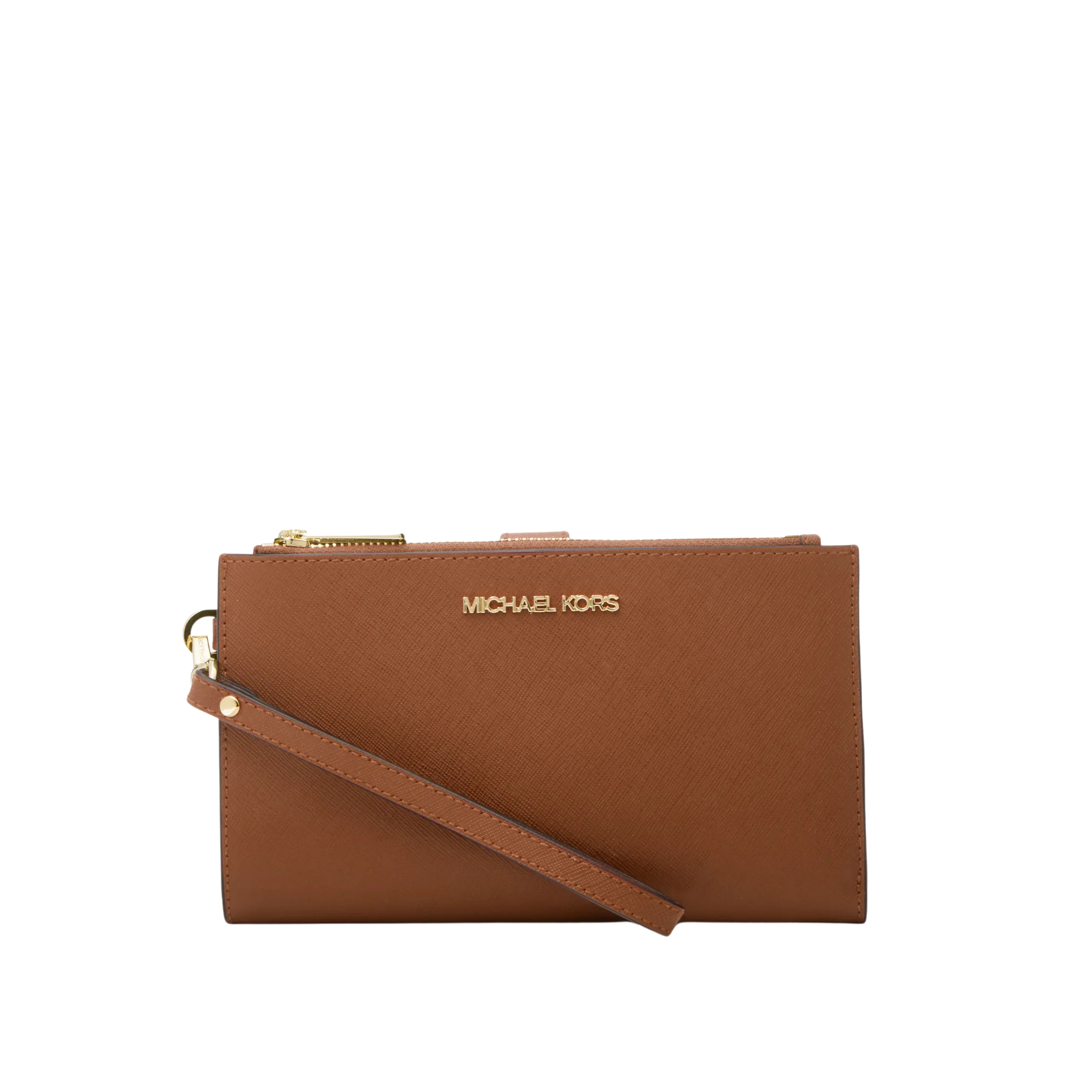 Michael Kors Women Jet Set Large Leather Smartphone Wristlet Wallet - Luggage