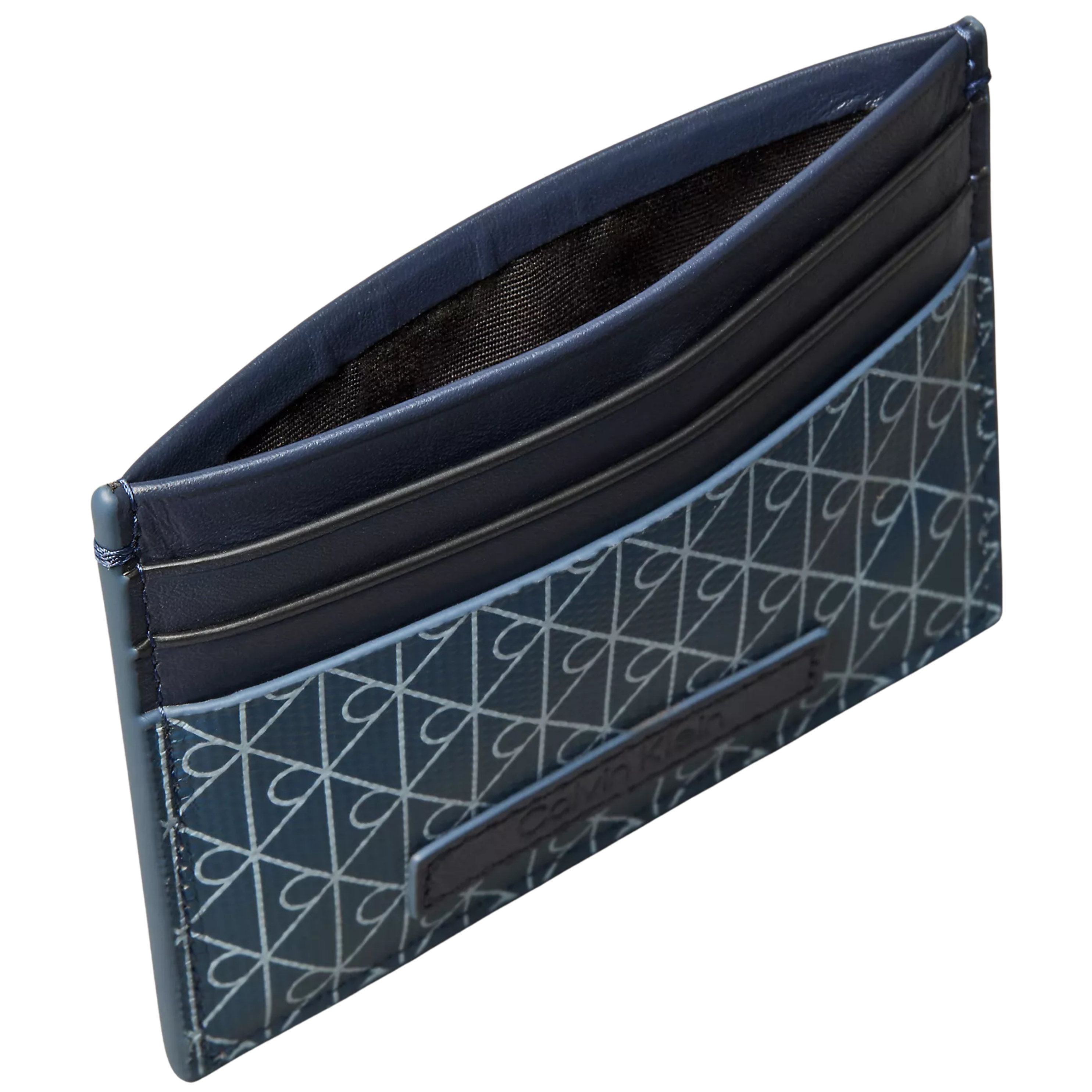 Calvin Klein Men Allover Emblem Logo Card Case - Blue Nights