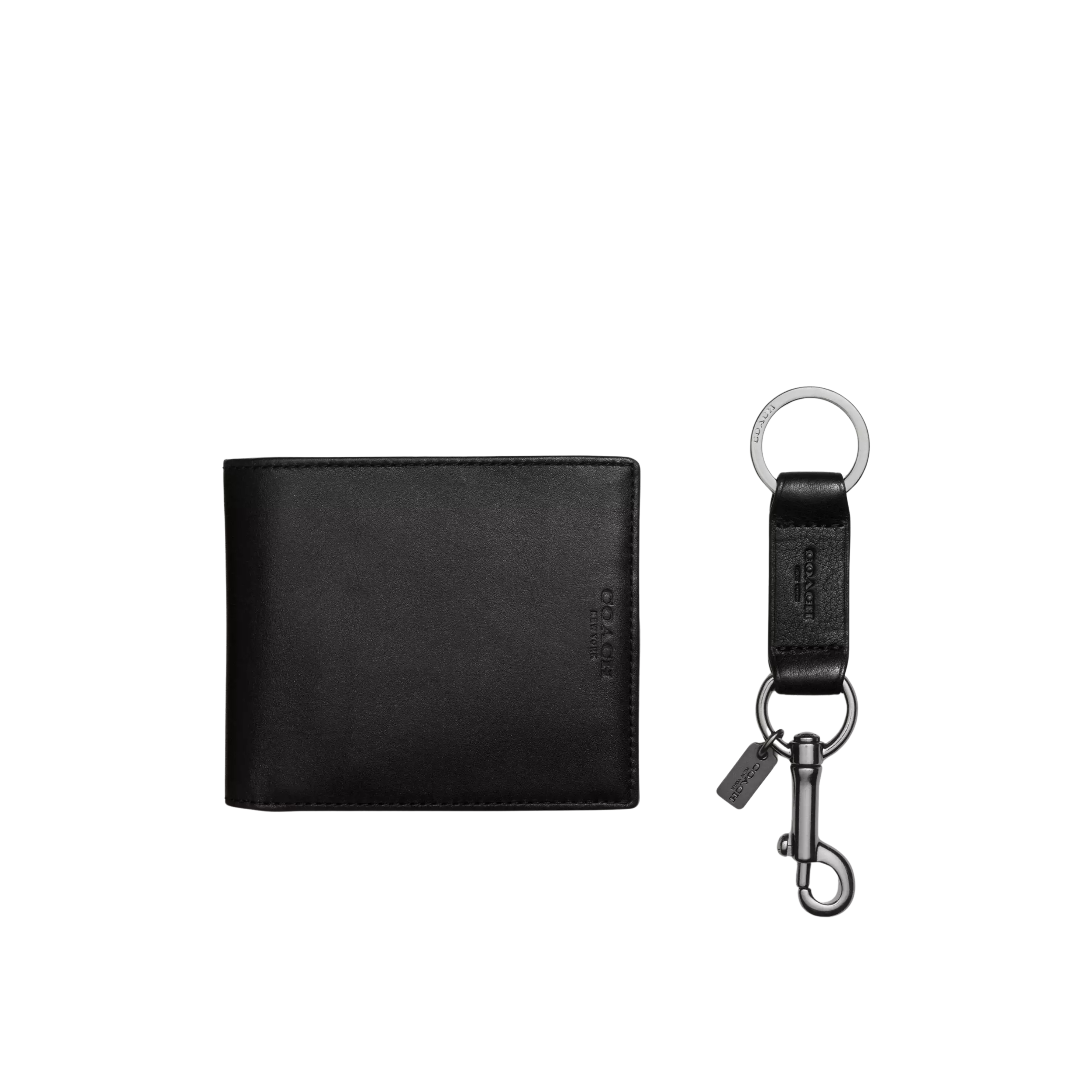 Coach Men Boxed 3-In-1 Wallet Gift Set - Black