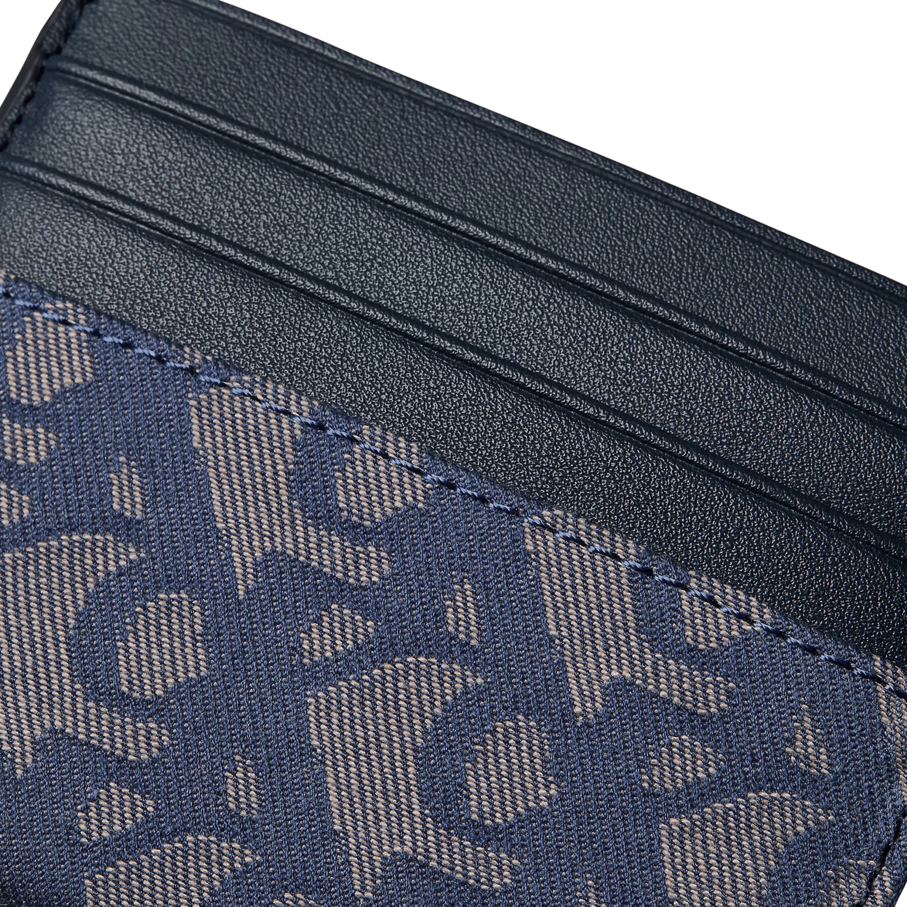 Calvin Klein Men Allover Monogram Card Case - Blue Indigo Atmosphere Aop