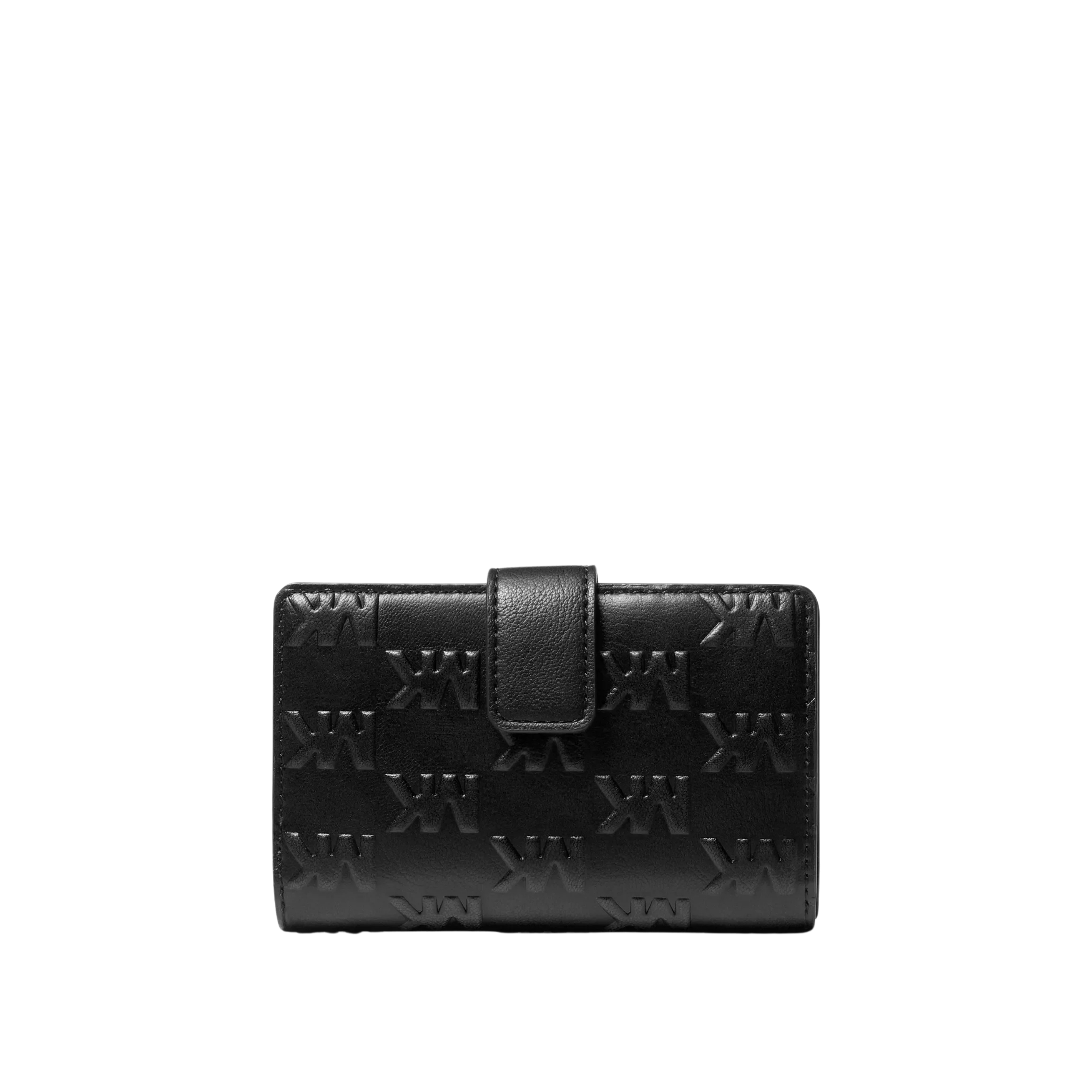 Michael Kors Women Jet Set Travel Medium Logo Embossed Wallet - Black