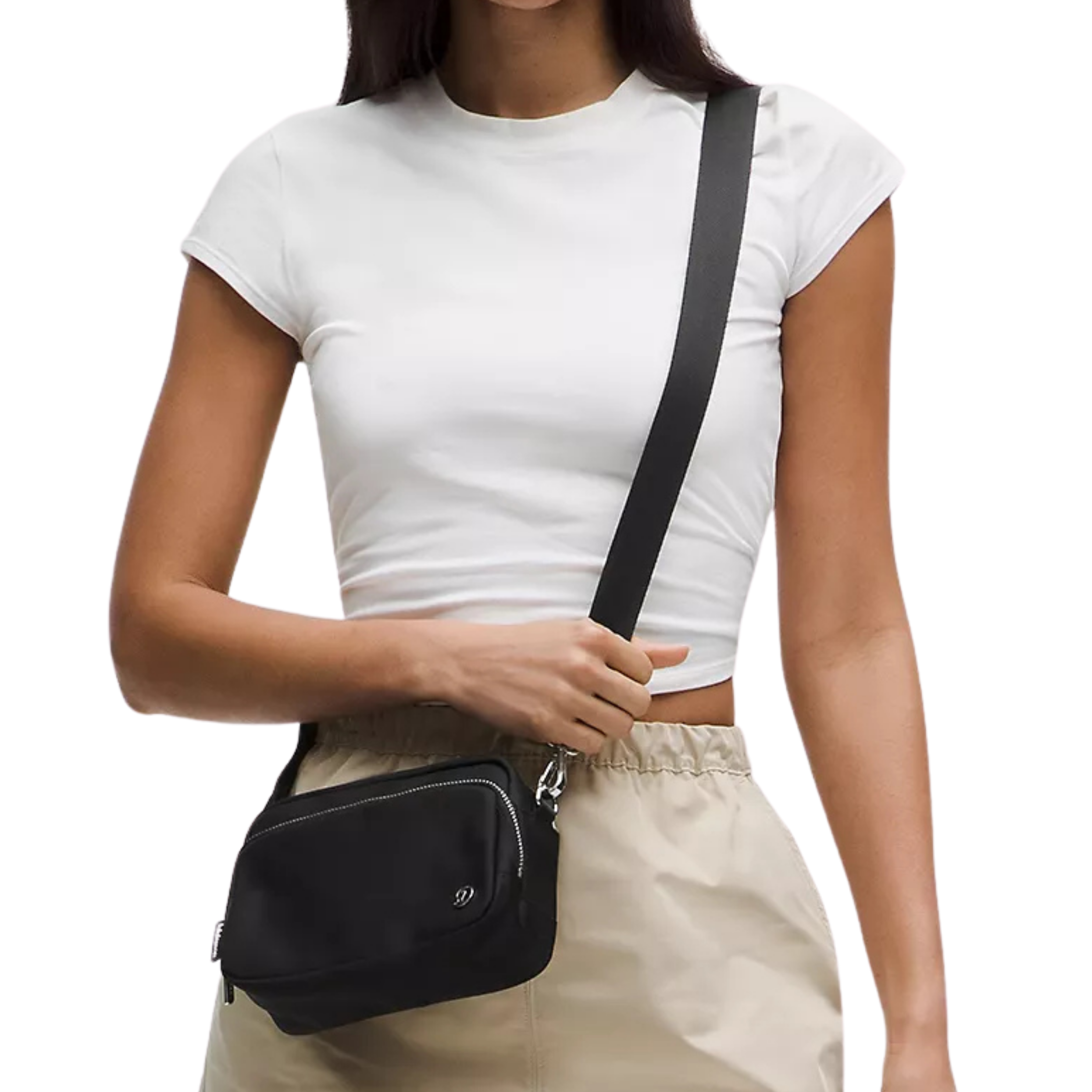 Lululemon Everywhere Crossbody Bag 2L Metal Hardware - Black Silver