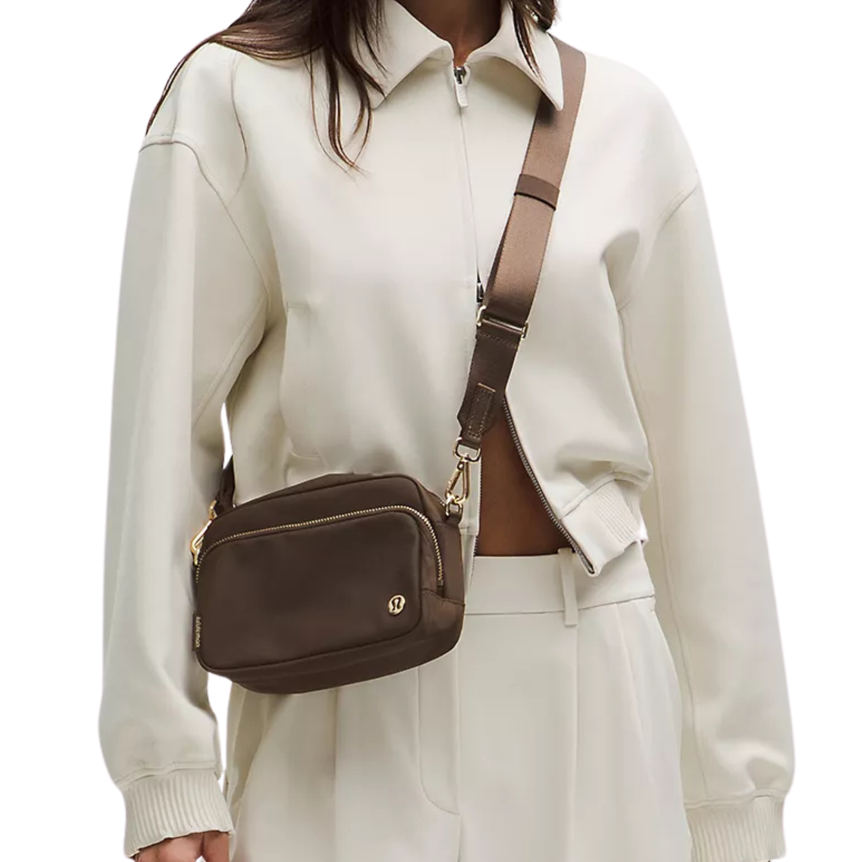 Lululemon Everywhere Crossbody Bag 2L Metal Hardware - Walnut Crunch Gold