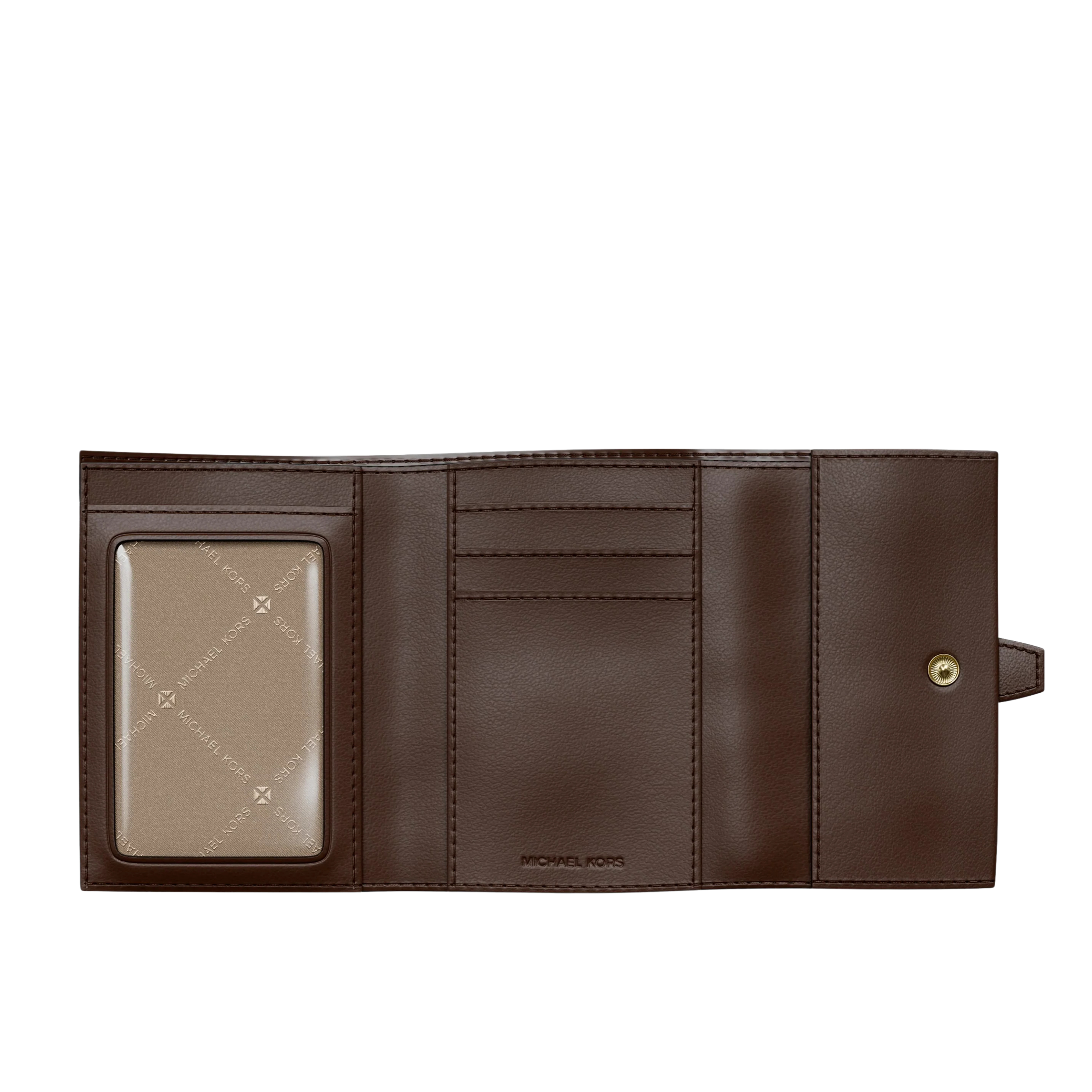 Michael Kors Women Greenwich Medium Leather Trifold Wallet - Nutmeg