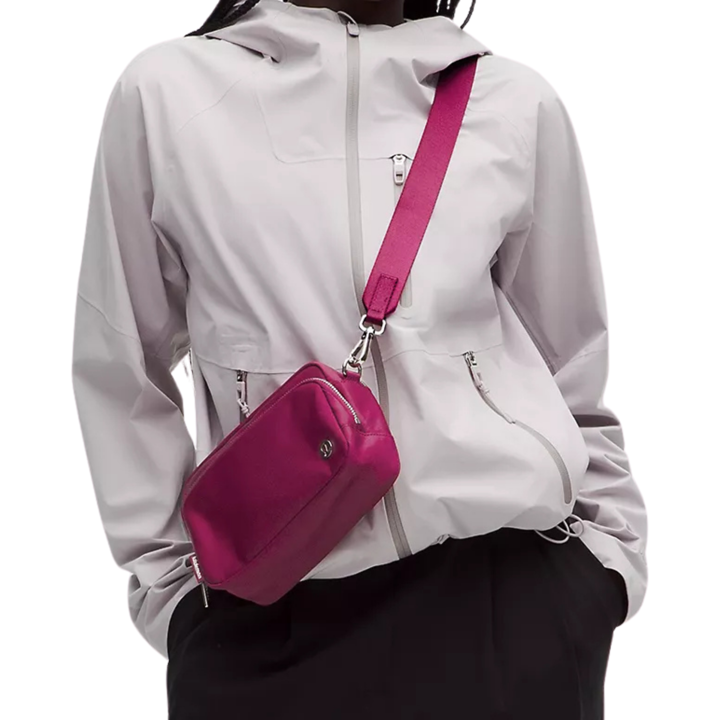 Lululemon Everywhere Crossbody Bag 2L Metal Hardware - Raspberry Rave Silver