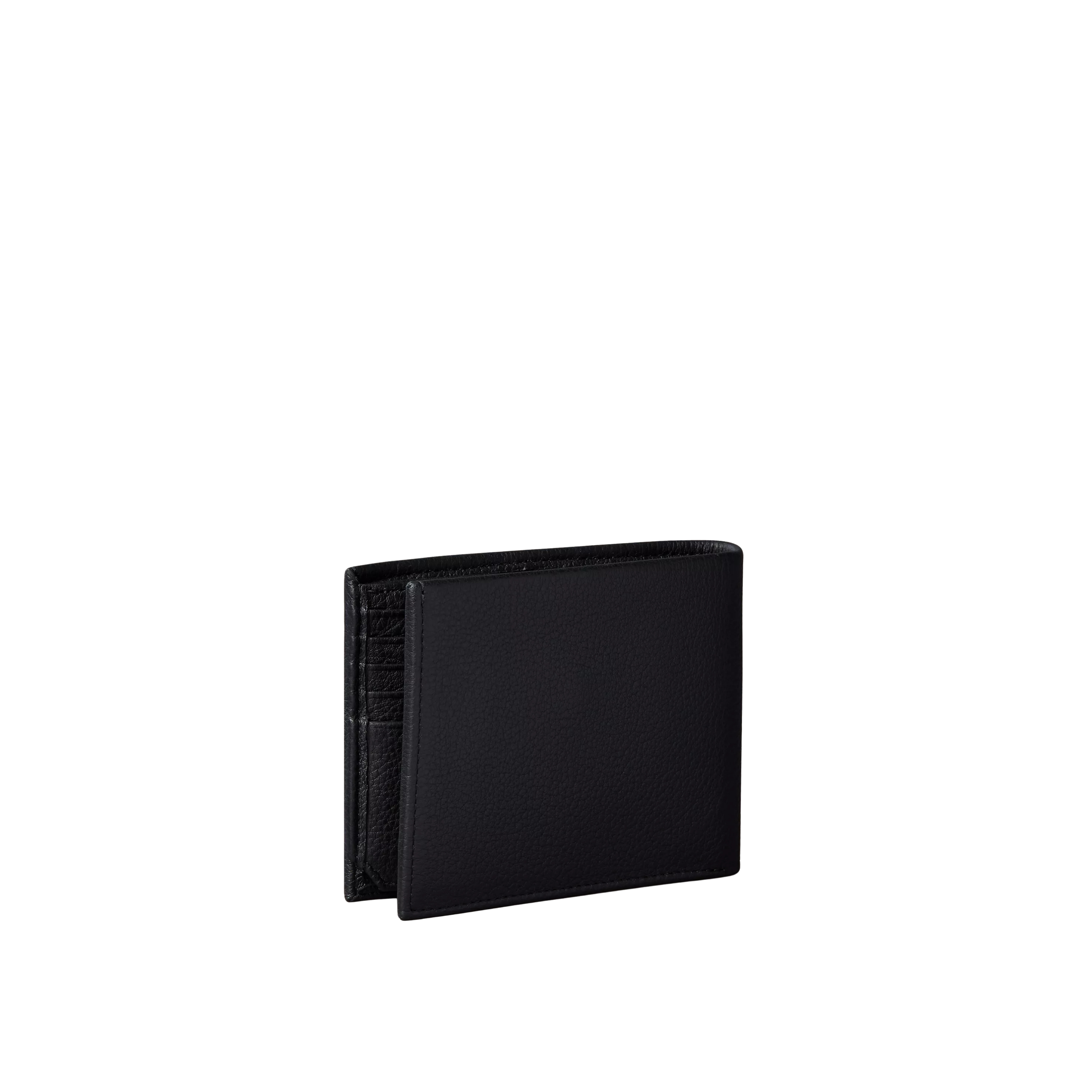 Calvin Klein Men Pebble Grain Leather Trifold Wallet with Coin Pouch - Black