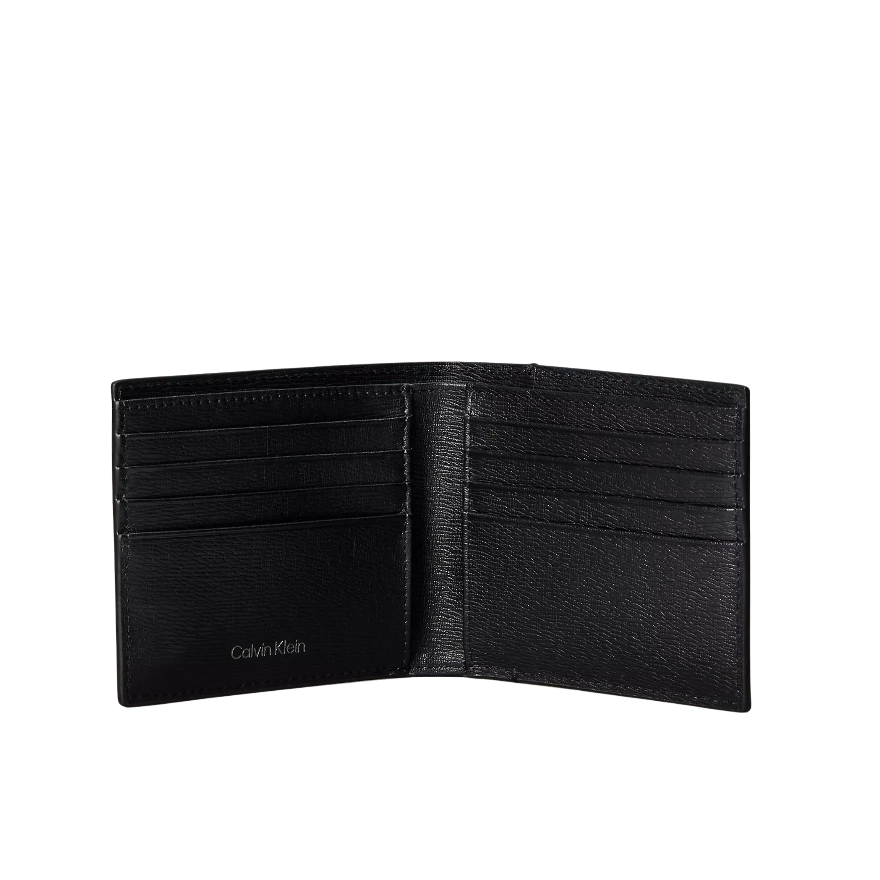 Calvin Klein Men Emblem Logo Bifold Wallet with Coin Pouch - Black