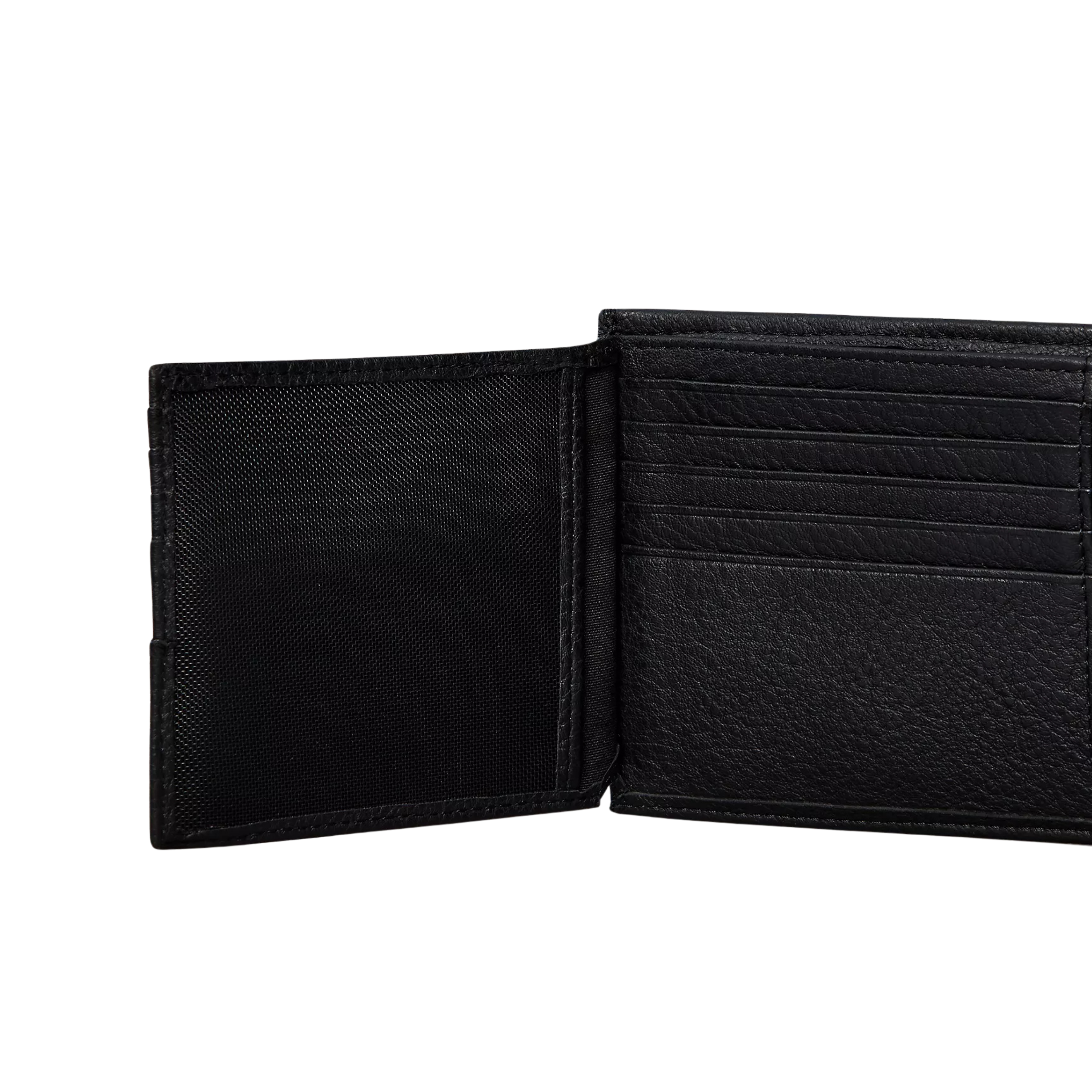 Calvin Klein Men Pebble Grain Leather Trifold Wallet with Coin Pouch - Black