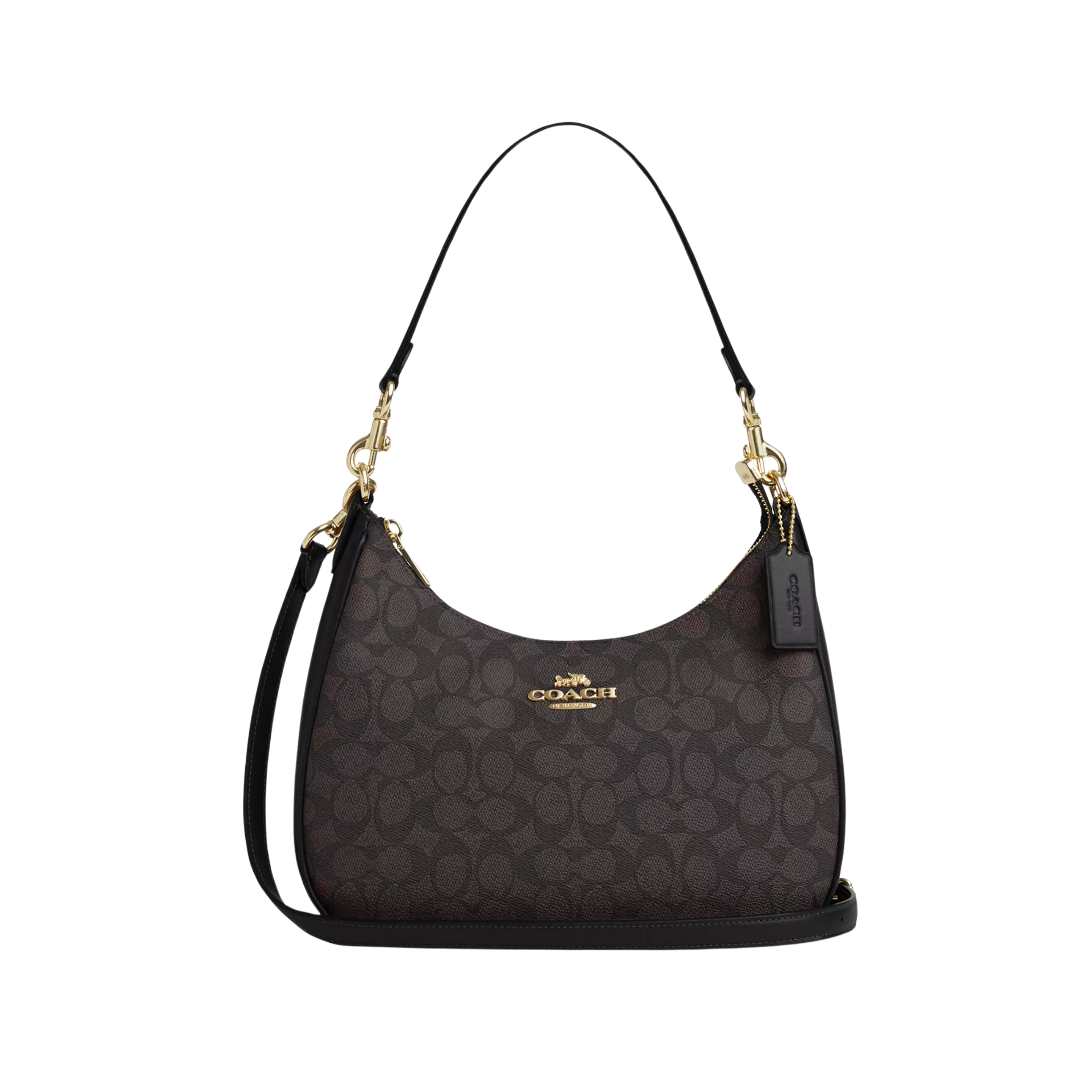 Coach Women Teri Hobo Bag - Gold Walnut Black