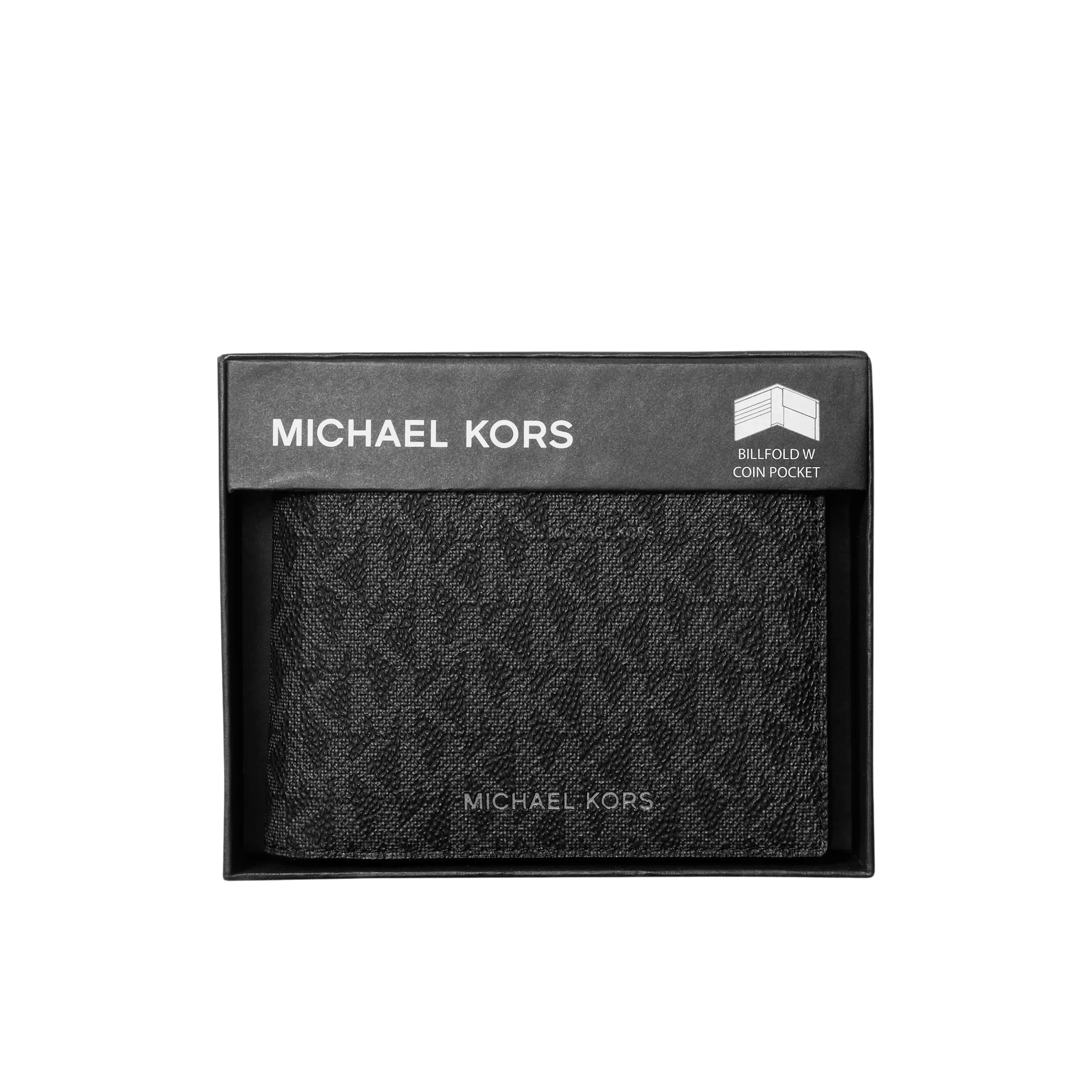 Michael Kors Men Cooper Logo Billfold Wallet With Coin Pouch - Black