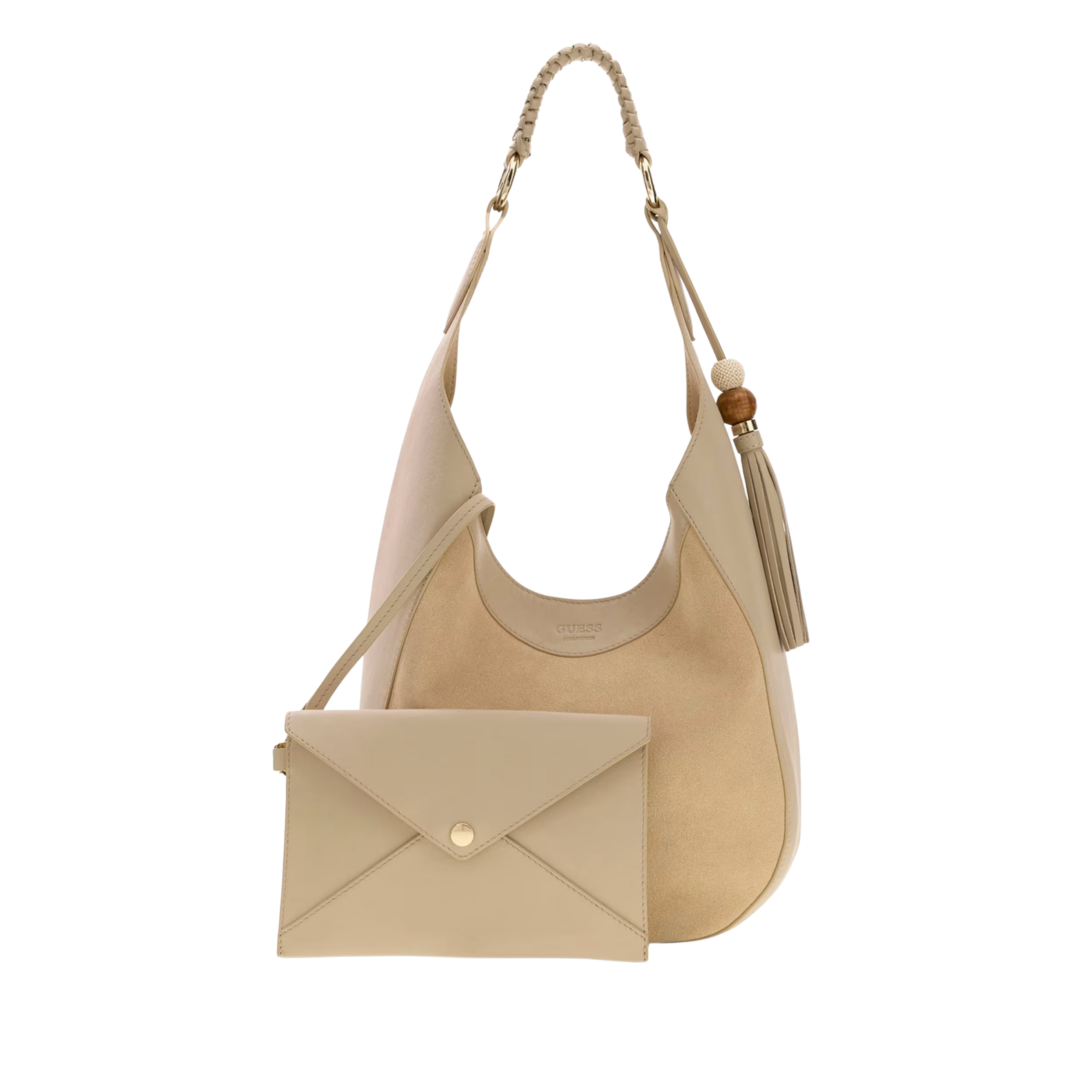 Guess Women Nina Genuine Leather Hobo Bag - San