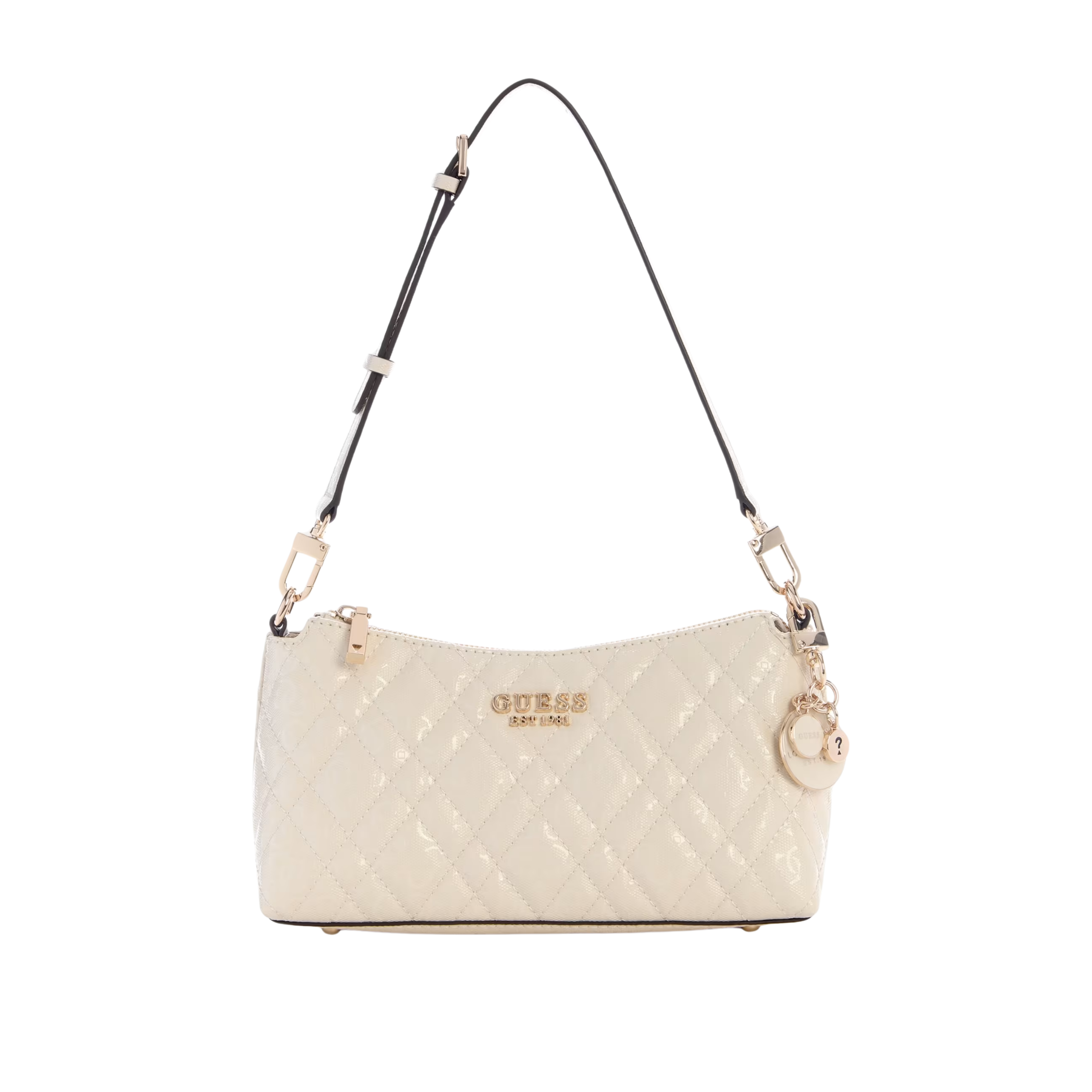 Guess Women Isemay Quilted Shoulder Bag - White