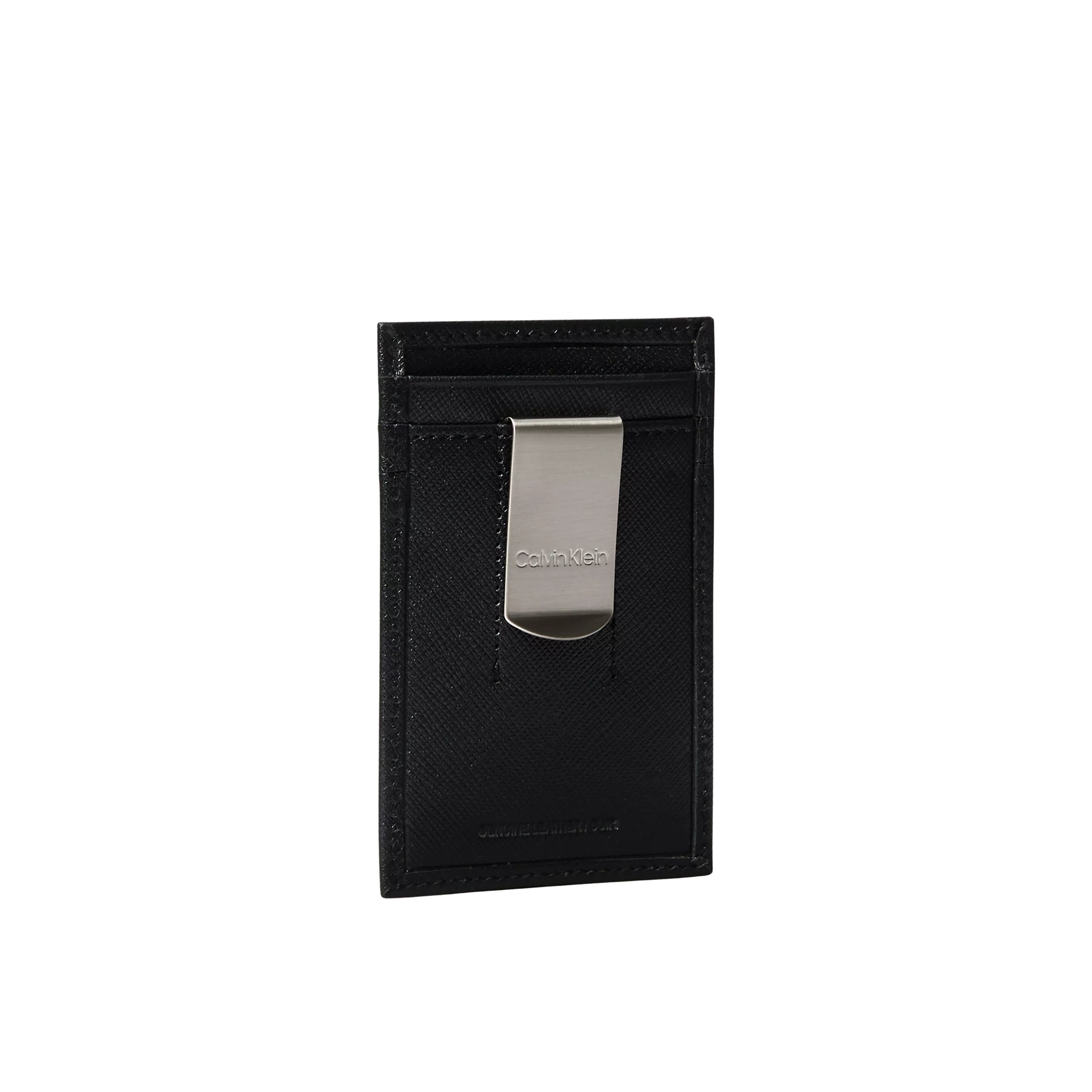 Calvin Klein Men Refined Saffiano Card Case + Money Clip - Black