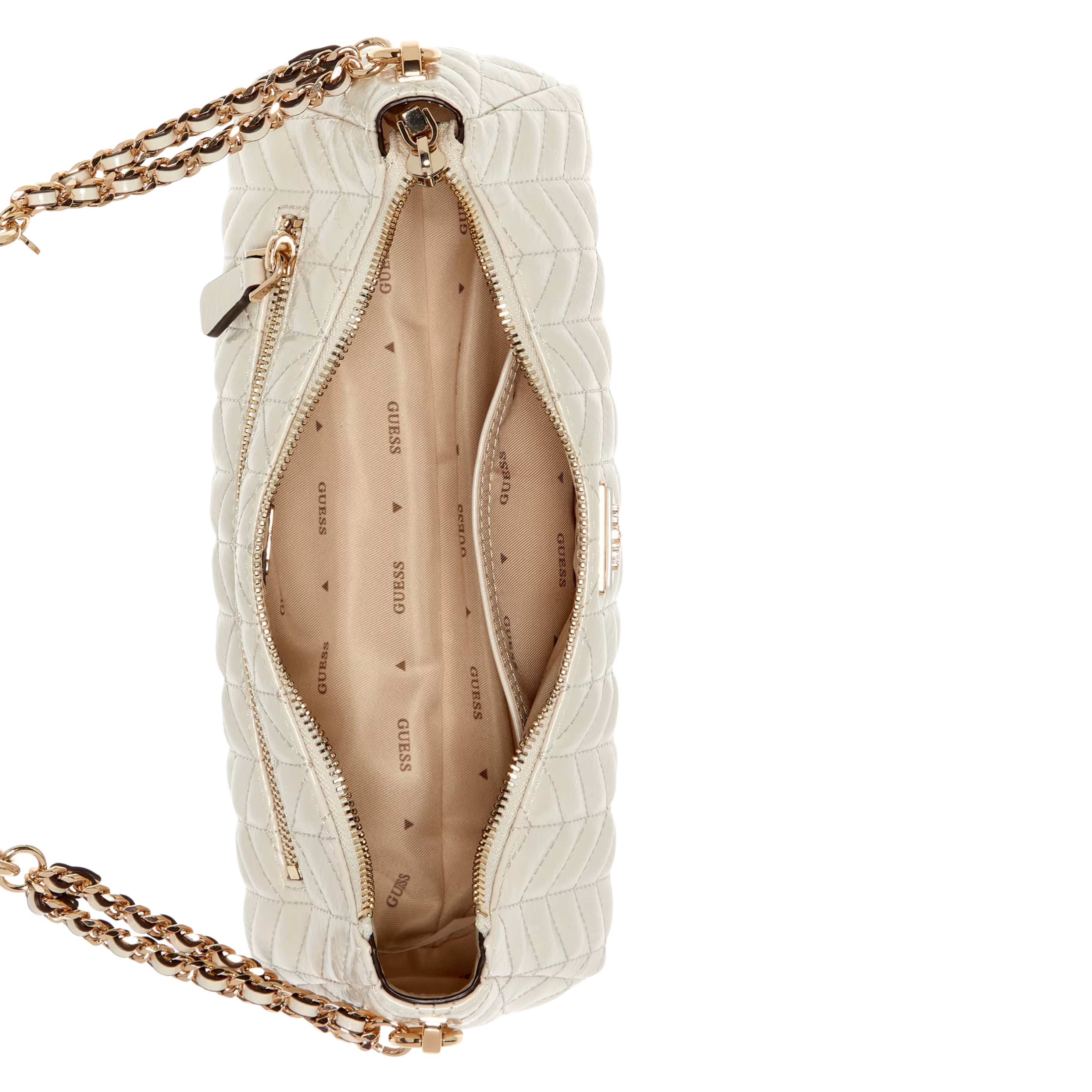 Guess Women Cheryl Quilted Shoulder Bag - White