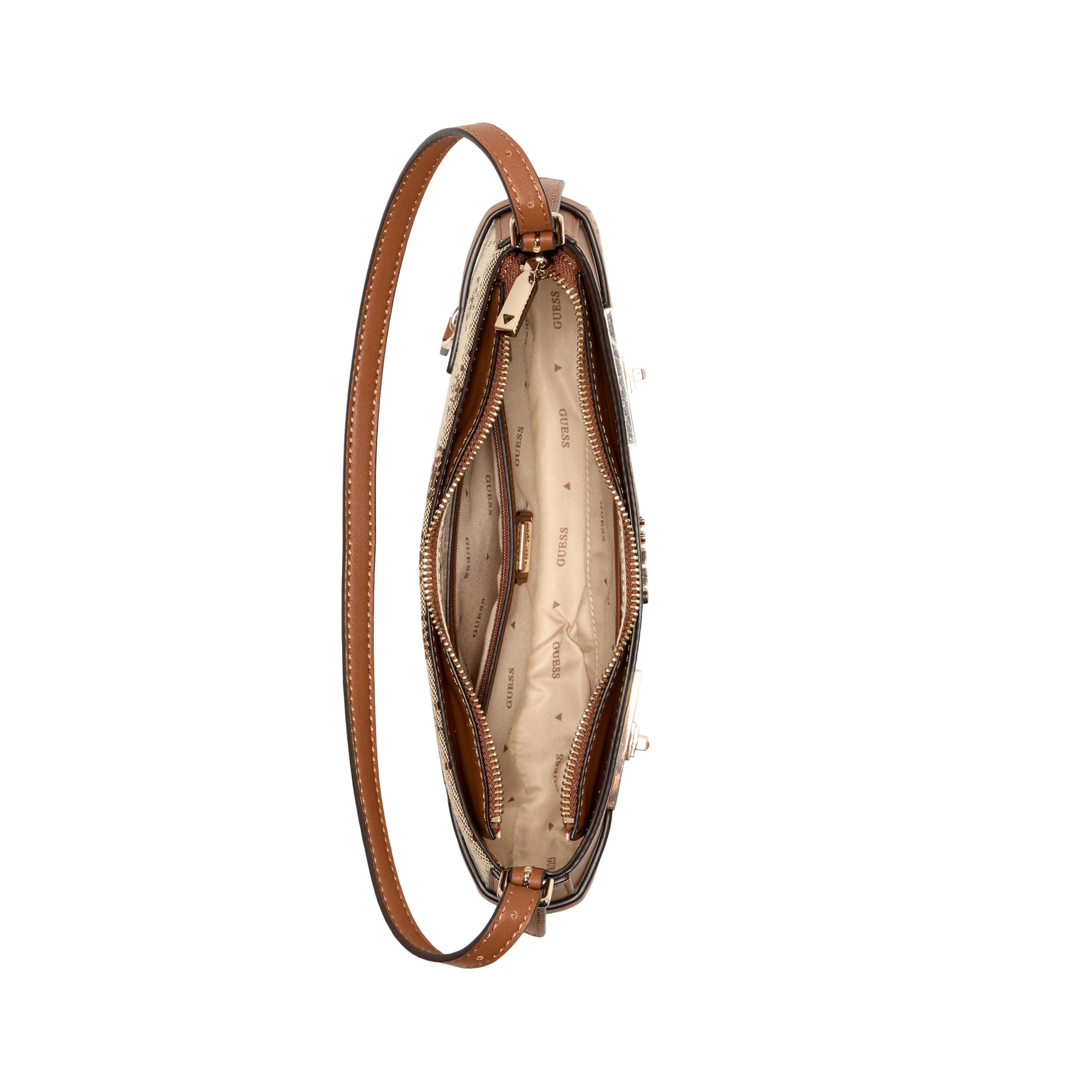 Guess Women Melinda Logo Shoulder Bag - Latte Logo
