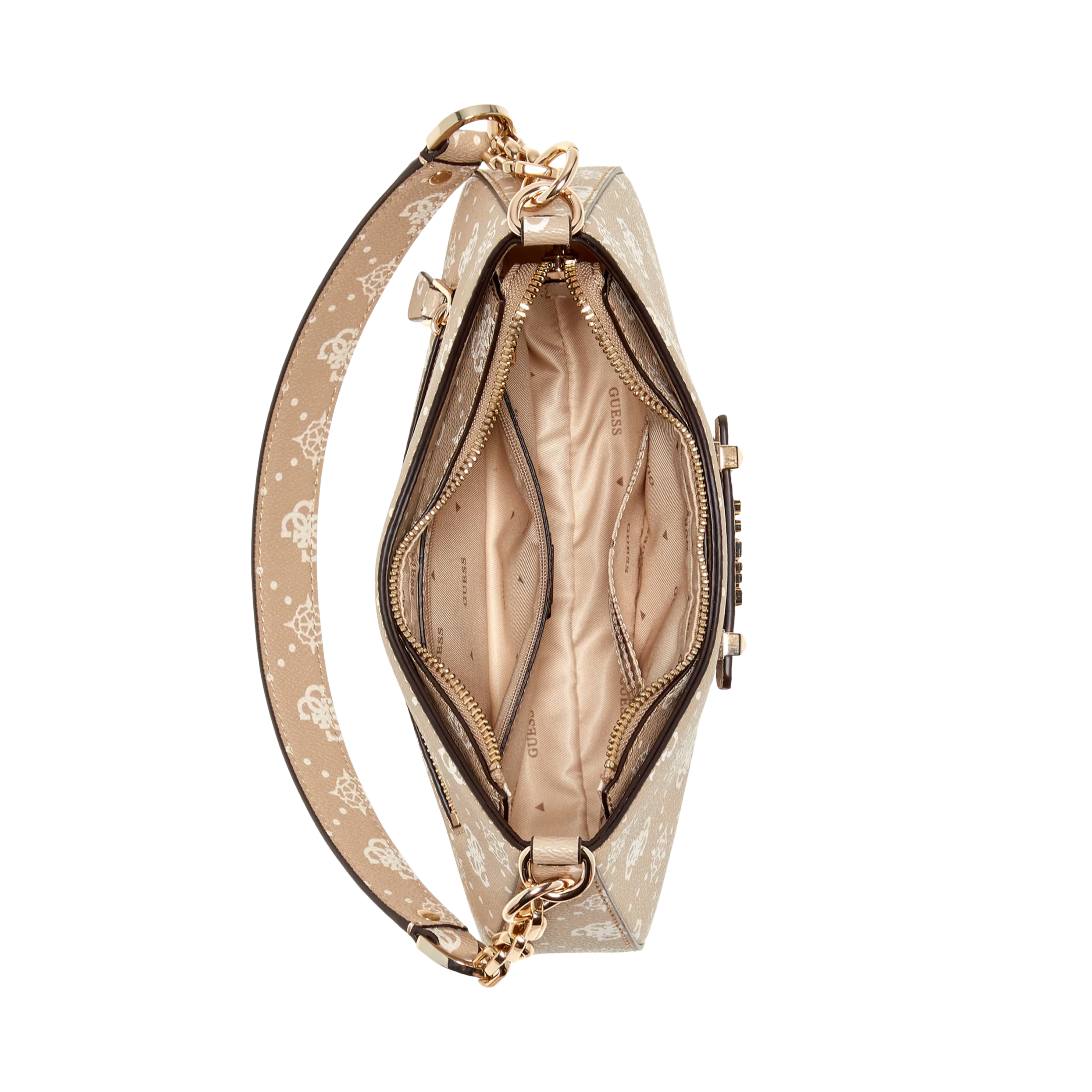 Guess Women Carrie Quattro G Shoulder Bag - Beige