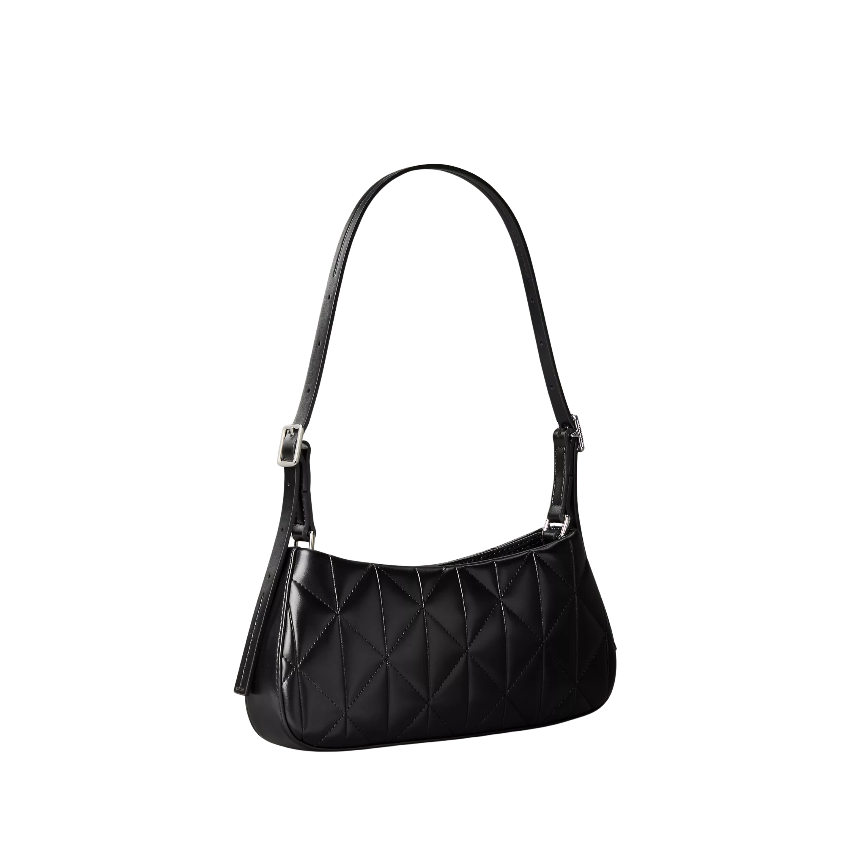 Calvin Klein Women Quilted Emblem Logo Small Shoulder Bag - Black