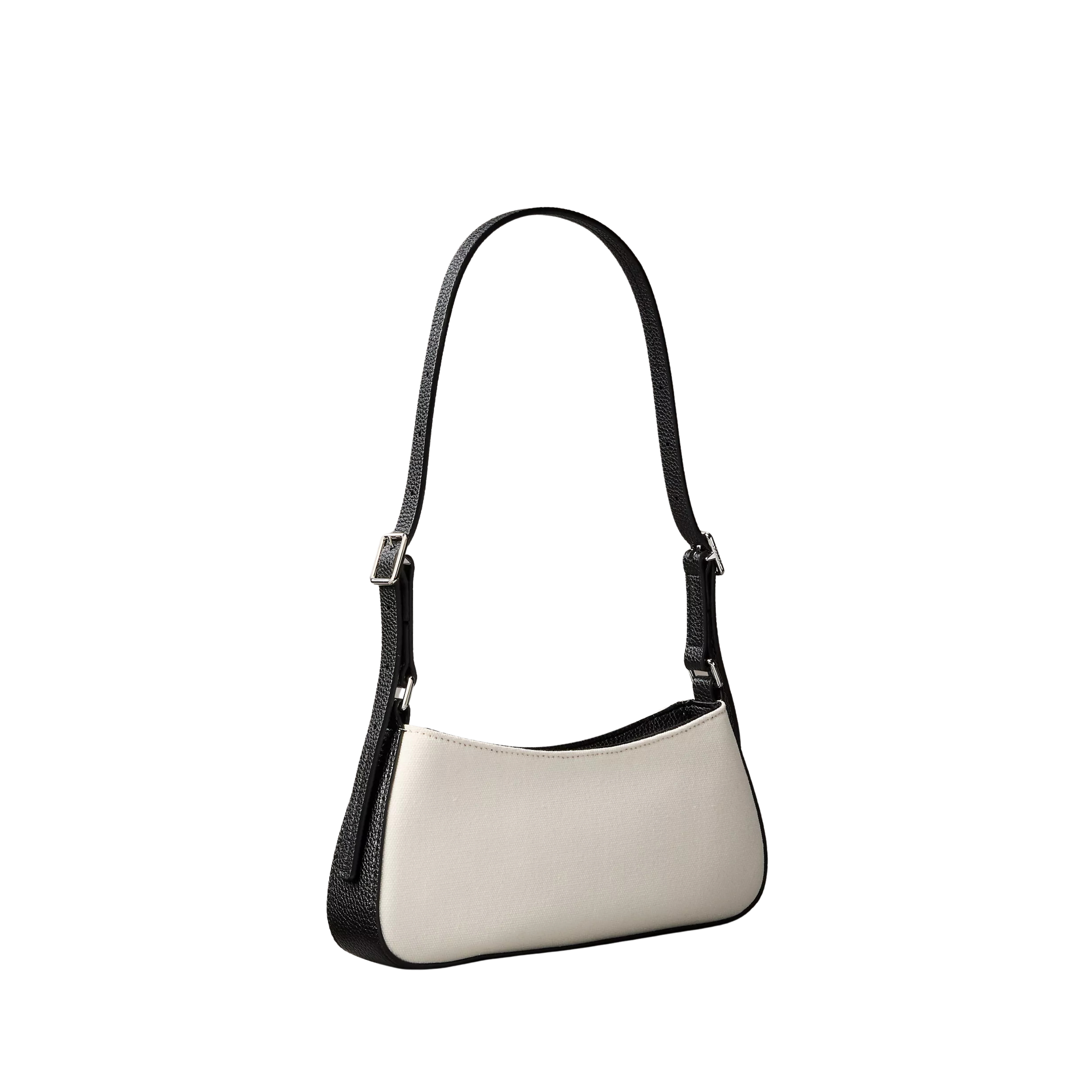 Calvin Klein Women Monogram Canvas Small Shoulder Bag - White Canvas