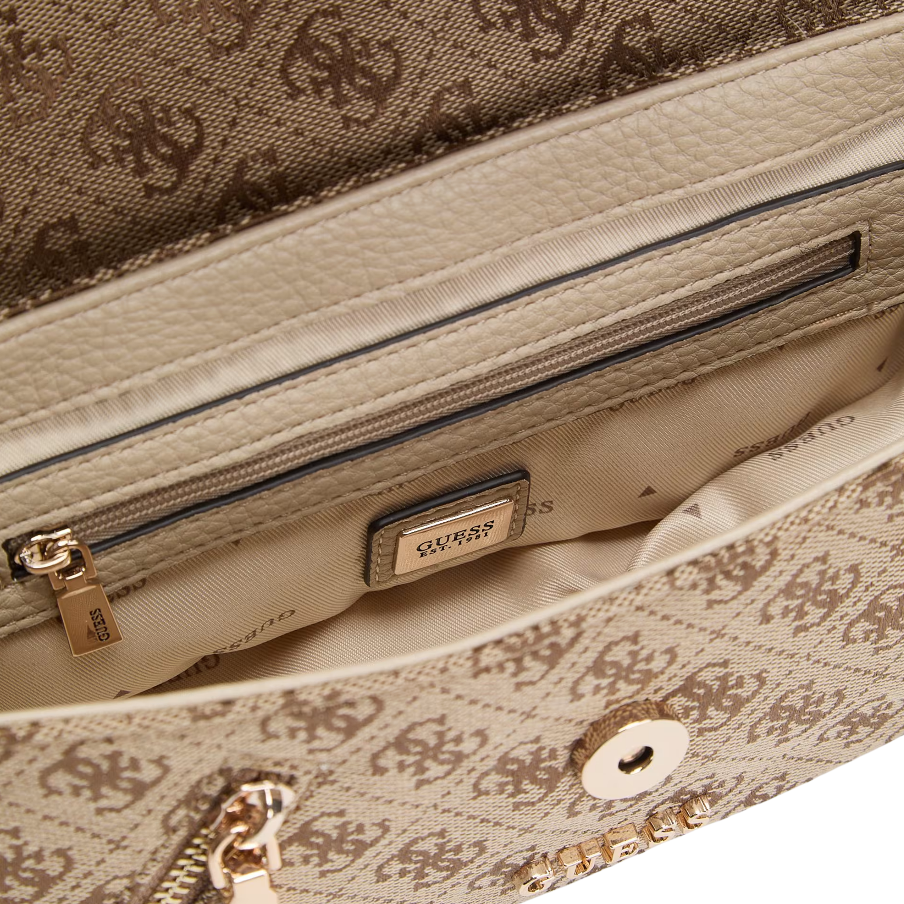Guess Women Jessa Crossbody Bag - Latte Logo