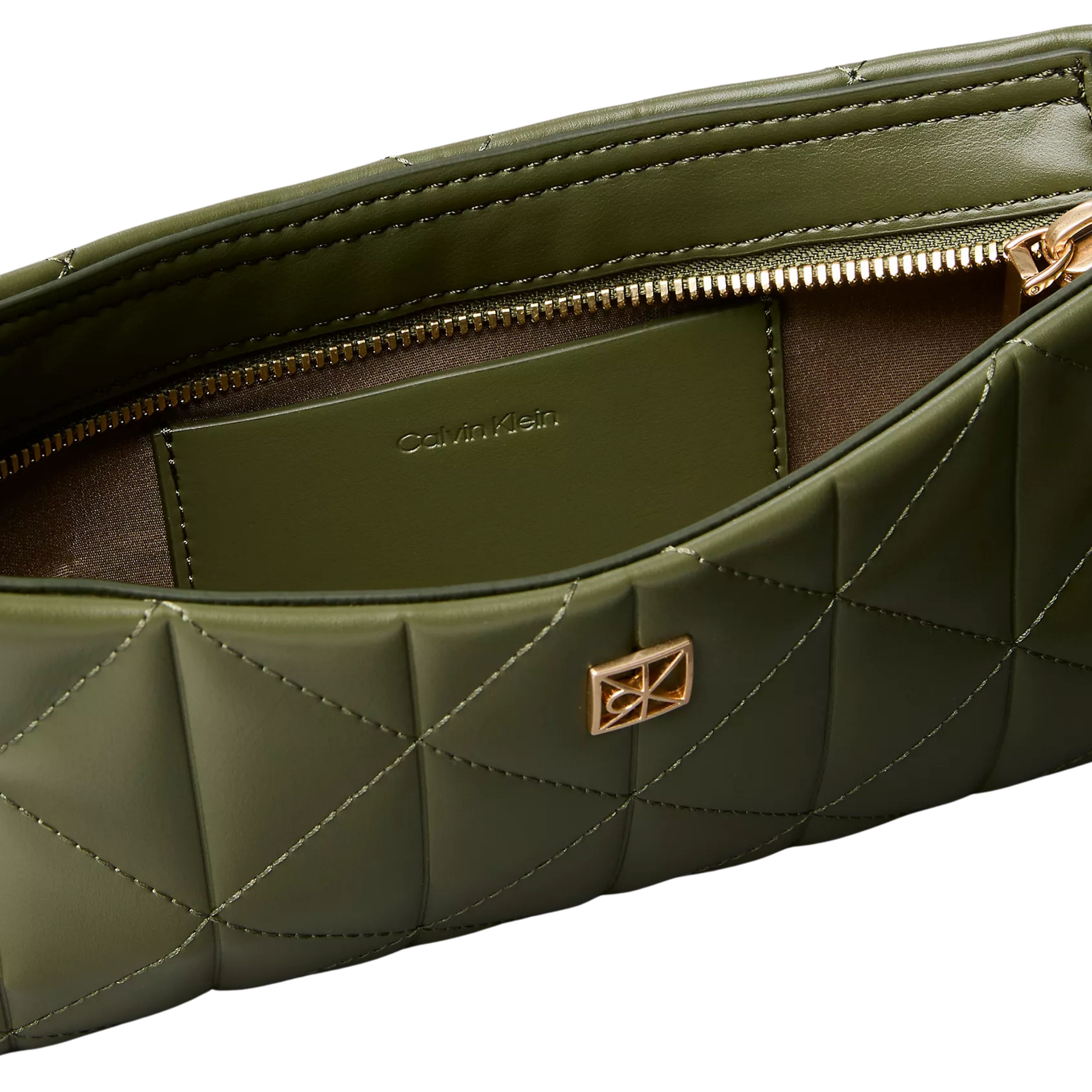 Calvin Klein Women Quilted Emblem Logo Small Shoulder Bag - Cypress